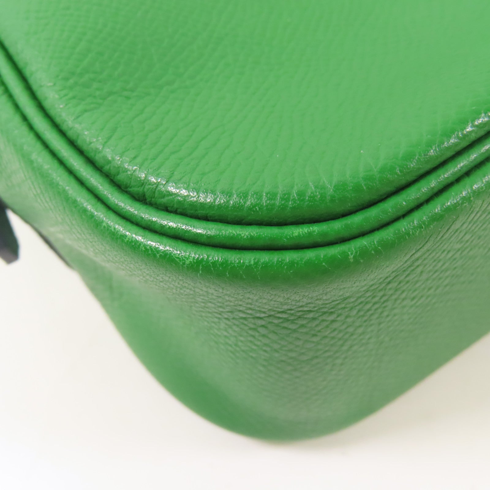 HERMES Epsom皮革Plume 28銀扣手挽袋Vert Bengale Emerald