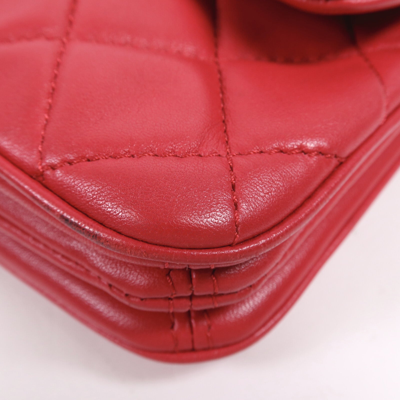 CHANEL 羊皮皮革Chain Shoulder銀扣鏈帶肩背袋