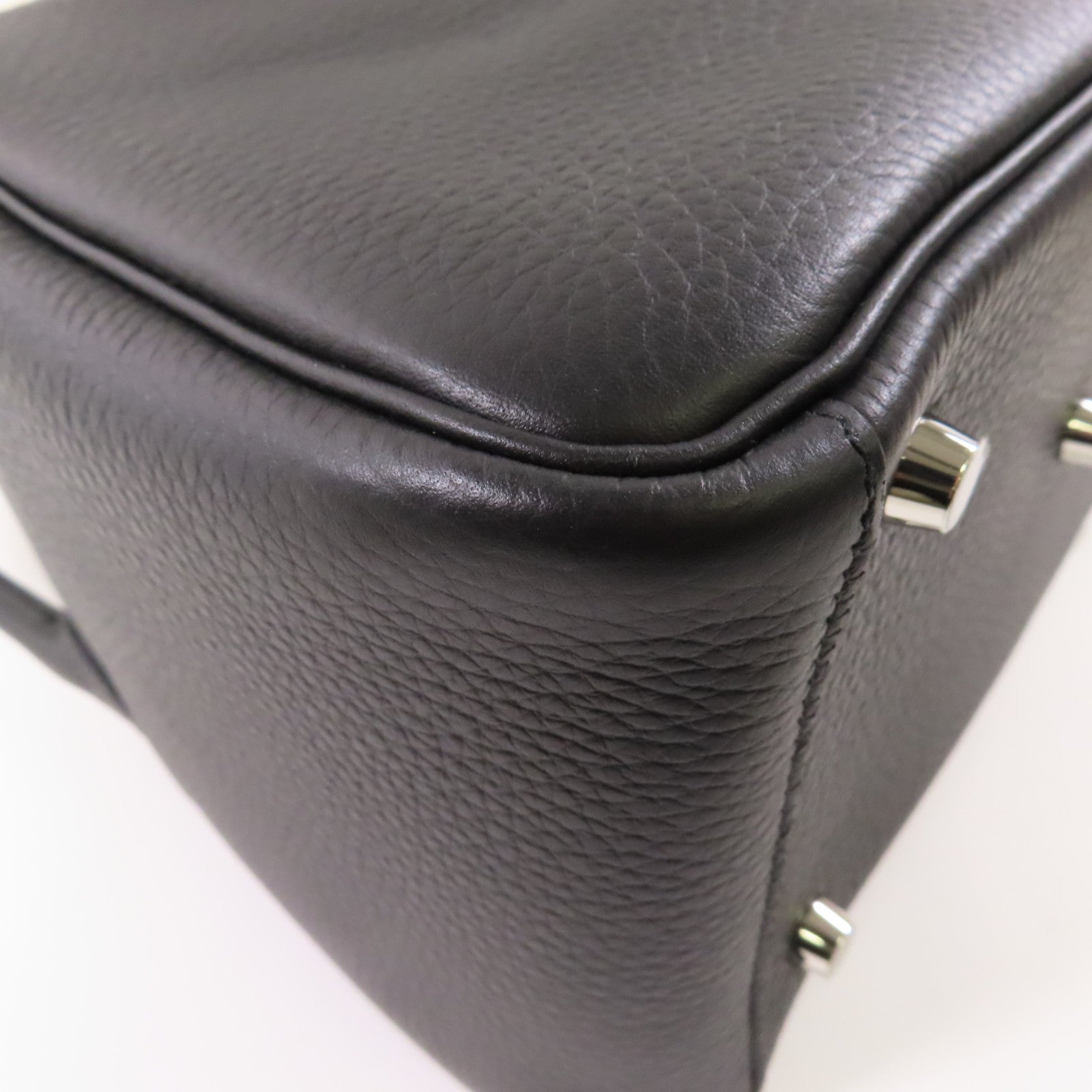 HERMES Clemence皮革Lindy 26銀扣手挽肩背兩用袋Noir