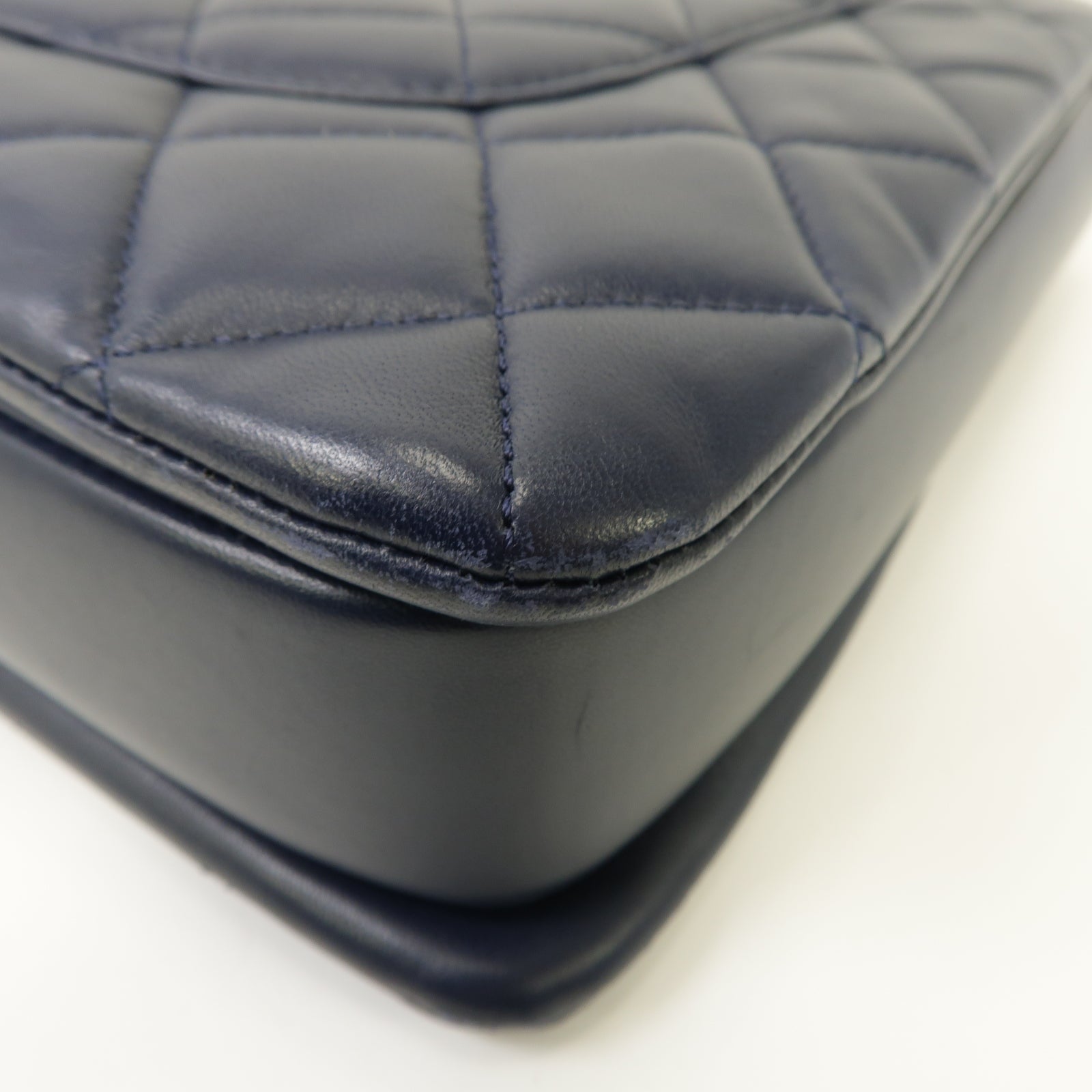 CHANEL 【激減優惠】菱格羊皮皮革Large Trendy CC金扣手挽肩背兩用袋深藍色