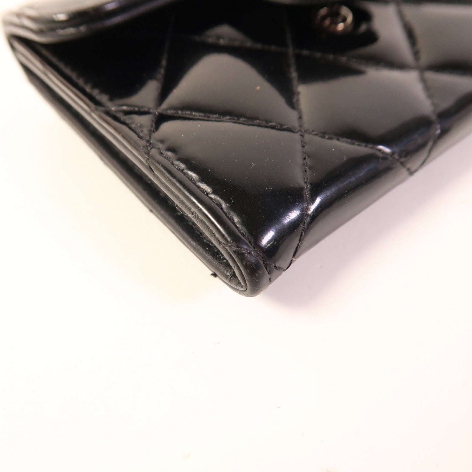 CHANEL 漆皮皮革Card Case銀扣卡片套