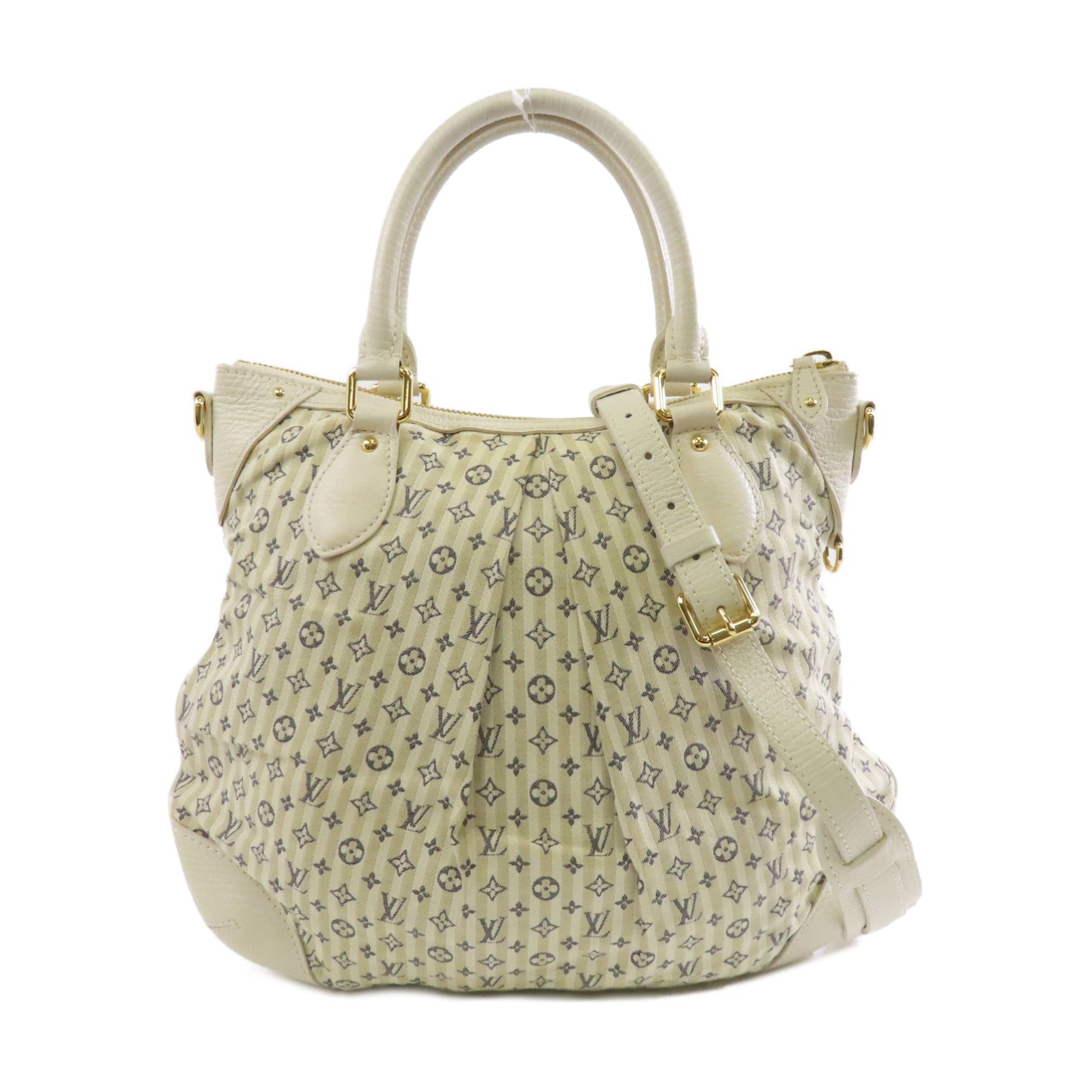 LOUIS VUITTON 【激減優惠】Monogram Mini Lin Croisette Marina GM金扣手挽肩背兩用袋白色