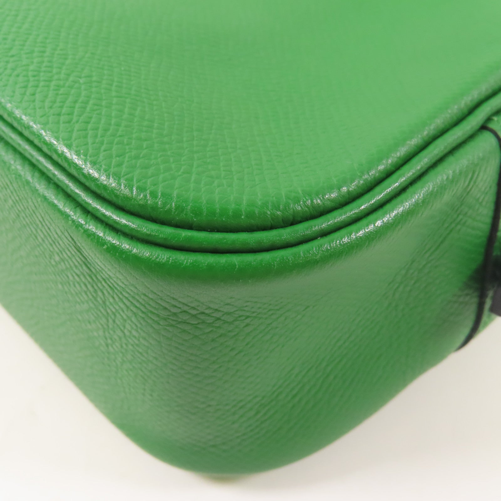 HERMES Epsom皮革Plume 28銀扣手挽袋Vert Bengale Emerald