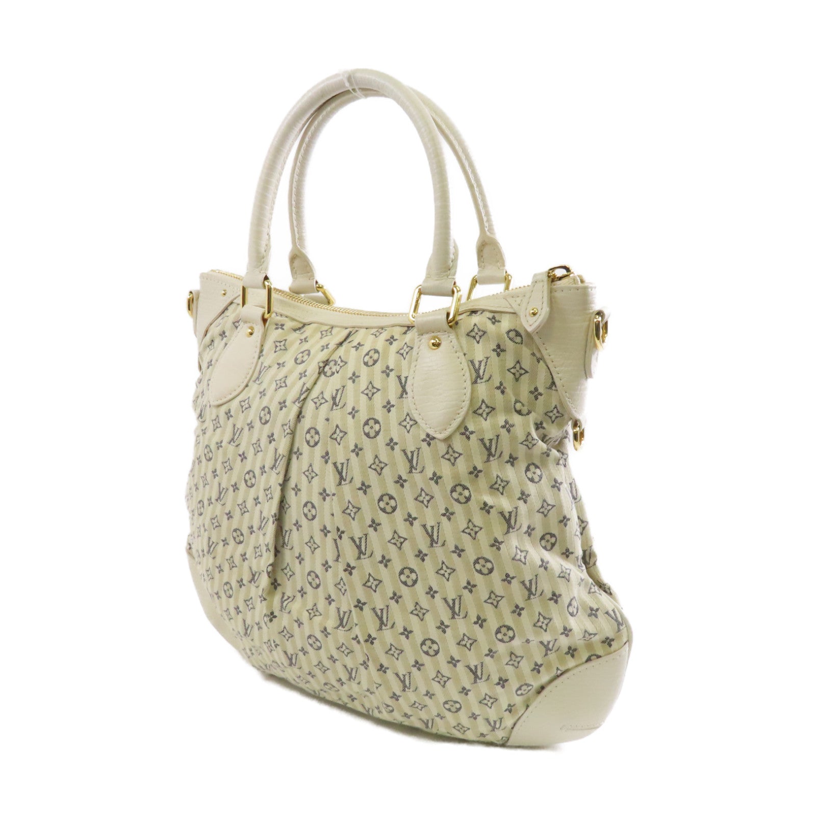 LOUIS VUITTON 【激減優惠】Monogram Mini Lin Croisette Marina GM金扣手挽肩背兩用袋白色