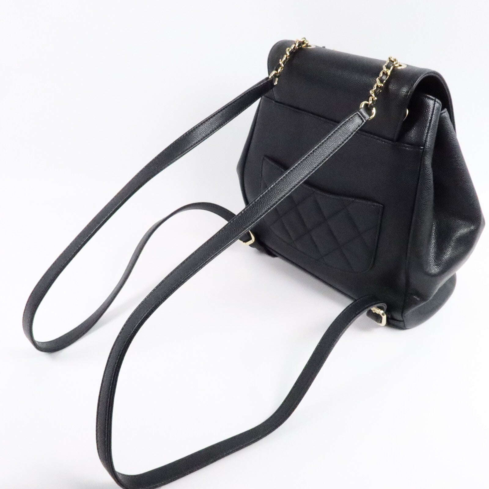 CHANEL 牛皮皮革Business Affinity Backpack鏈帶背包