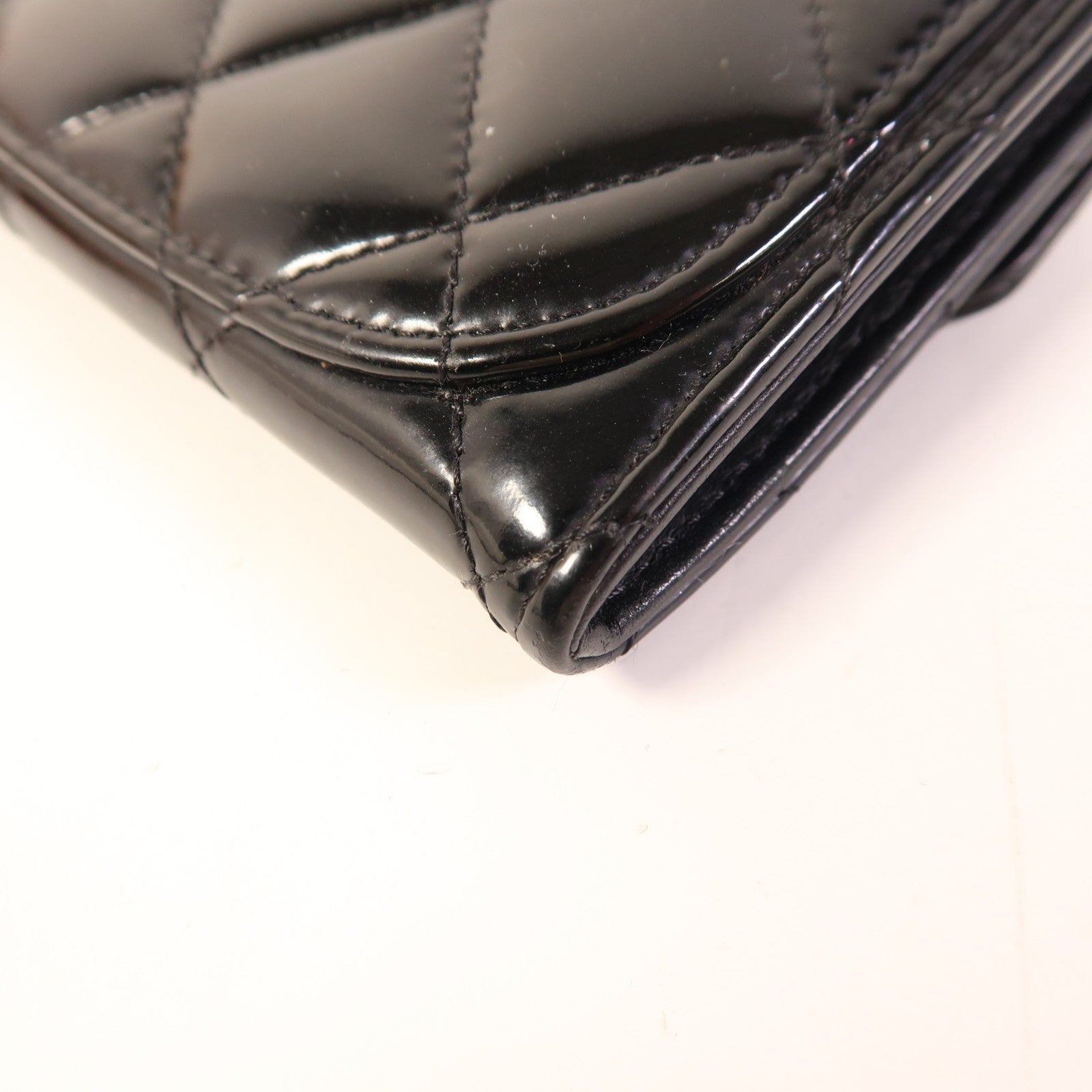 CHANEL 漆皮皮革Card Case銀扣卡片套