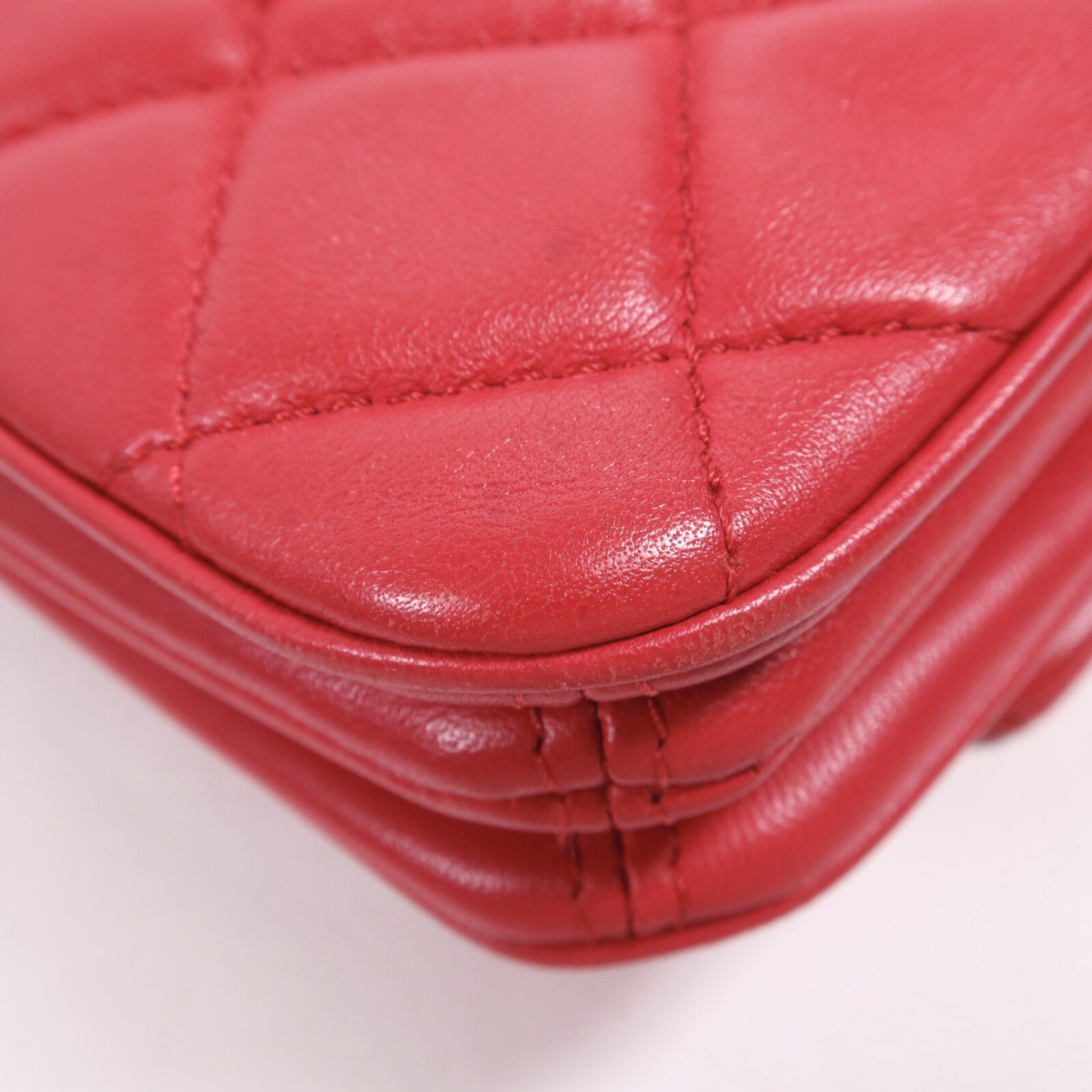 CHANEL 羊皮皮革Chain Shoulder銀扣鏈帶肩背袋