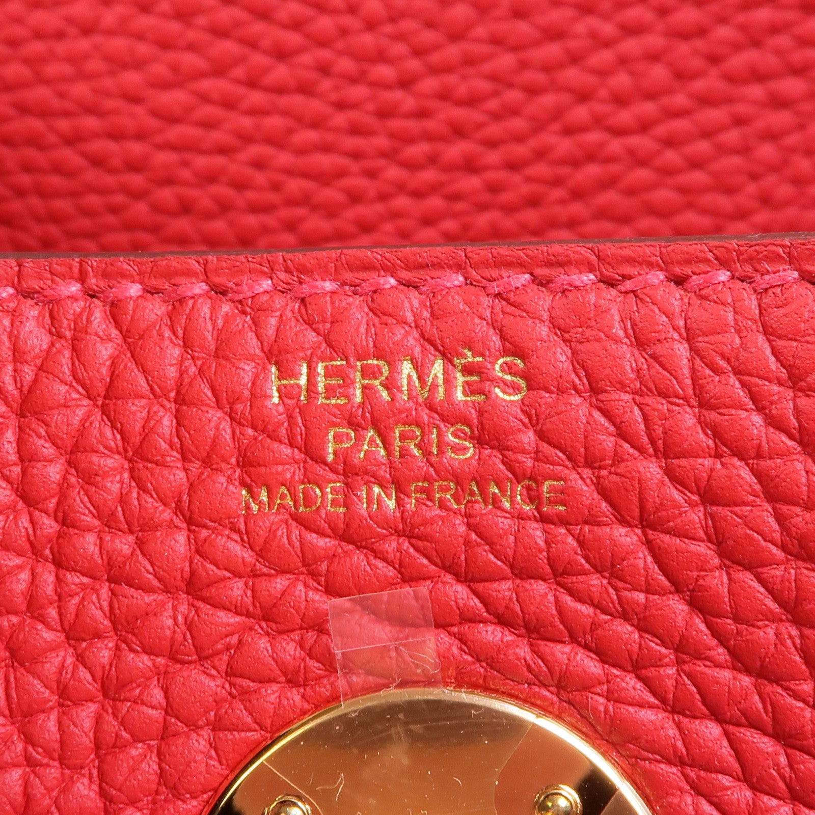 HERMES Clemence皮革Lindy 26金扣手挽肩背兩用袋Vermillon