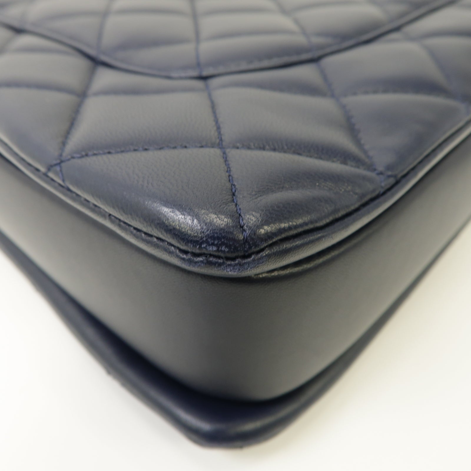 CHANEL 【激減優惠】菱格羊皮皮革Large Trendy CC金扣手挽肩背兩用袋深藍色