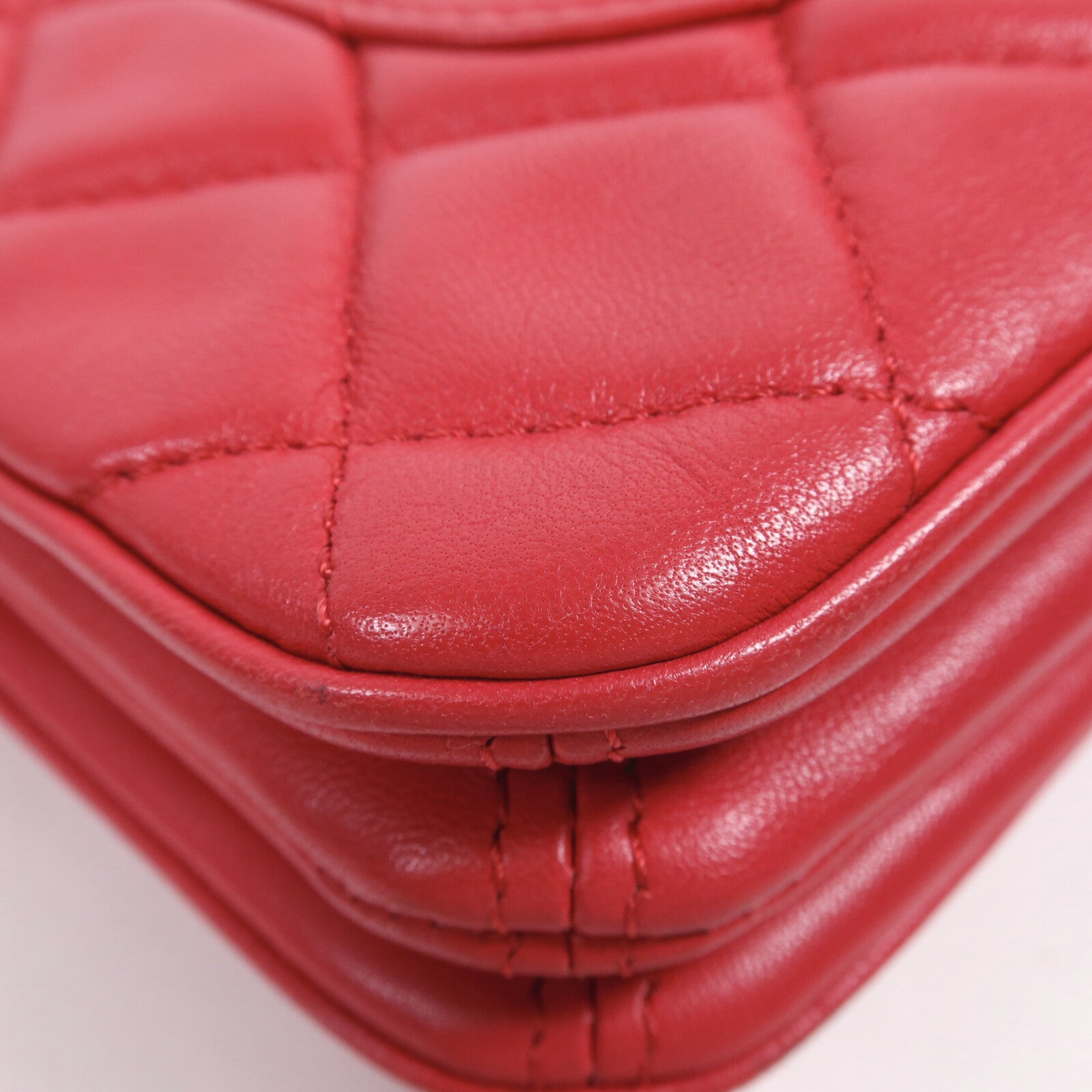 CHANEL 羊皮皮革Chain Shoulder銀扣鏈帶肩背袋