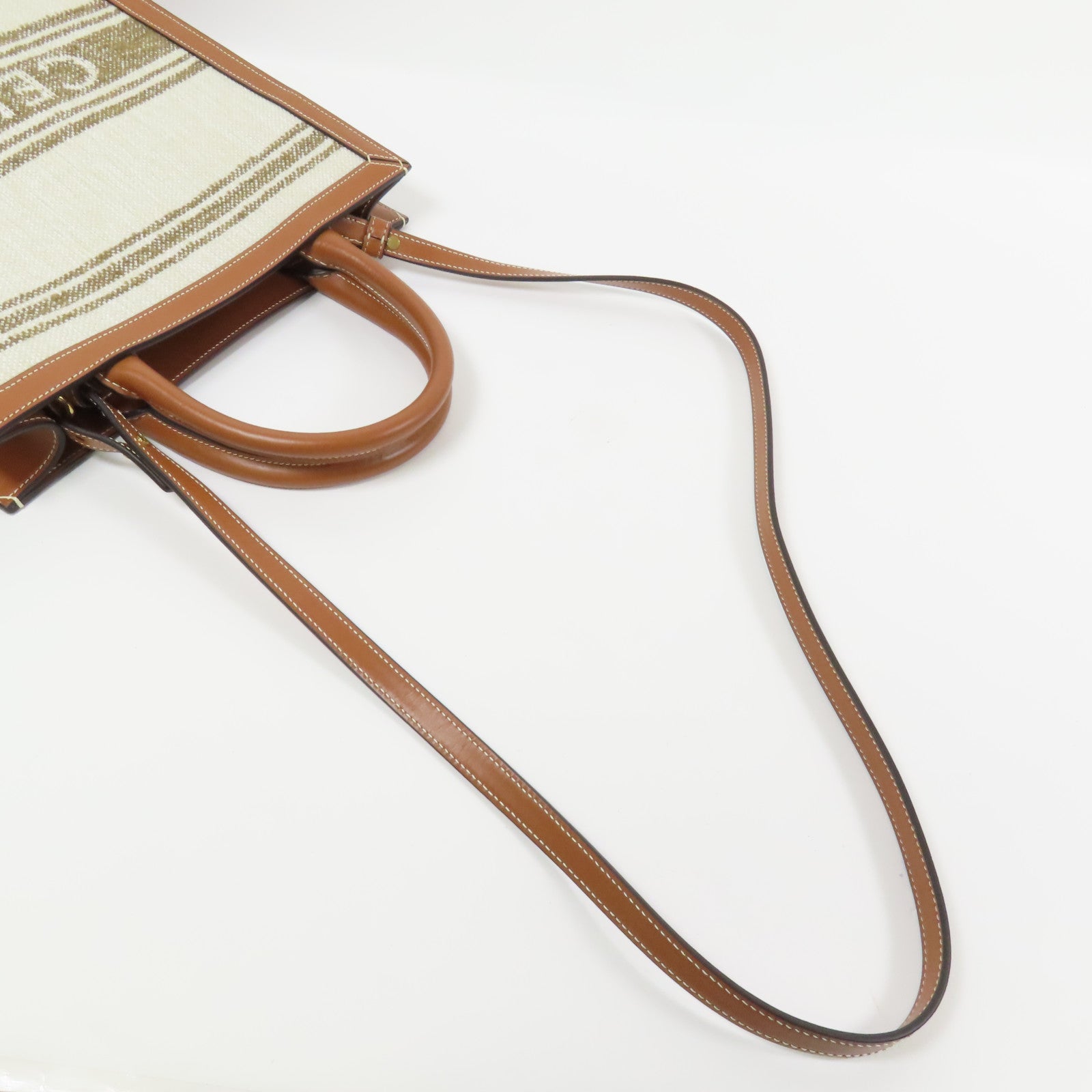 CELINE 帆布Small Vertical Cabas金扣手挽肩背兩用袋