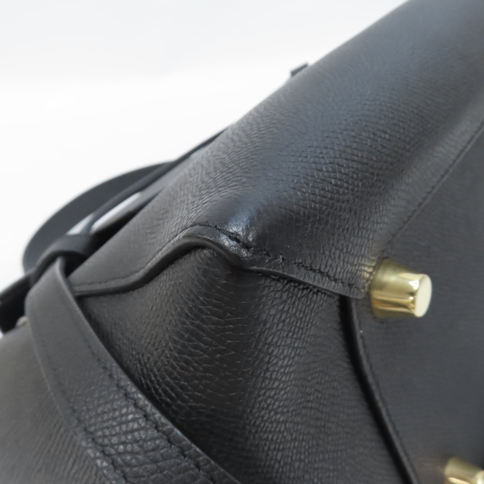 CELINE 牛皮皮革Belt Bag金扣手挽肩背兩用袋黑色