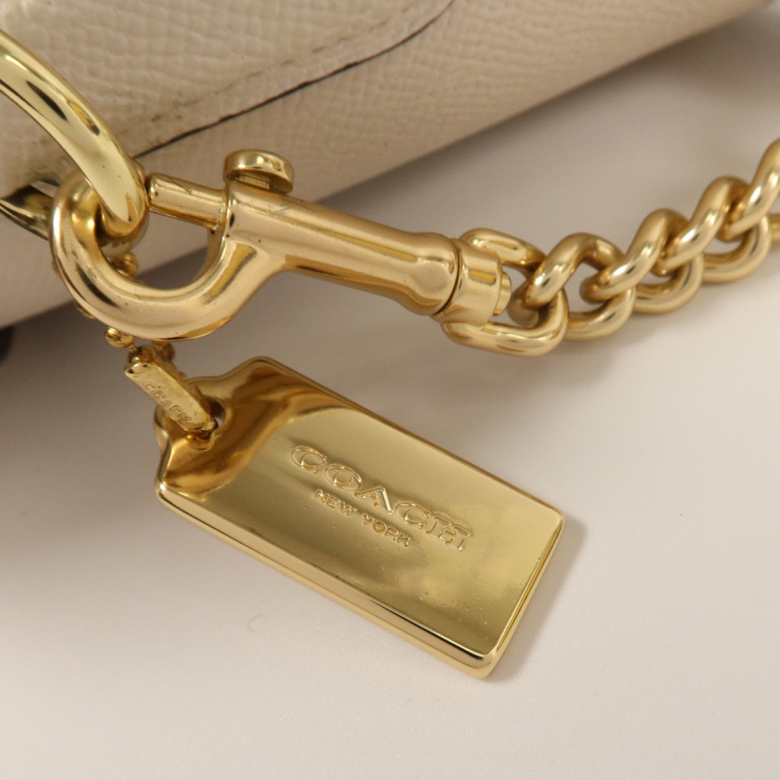 COACH 牛皮皮革2Way Shoulder Bag金扣手挽肩背兩用袋