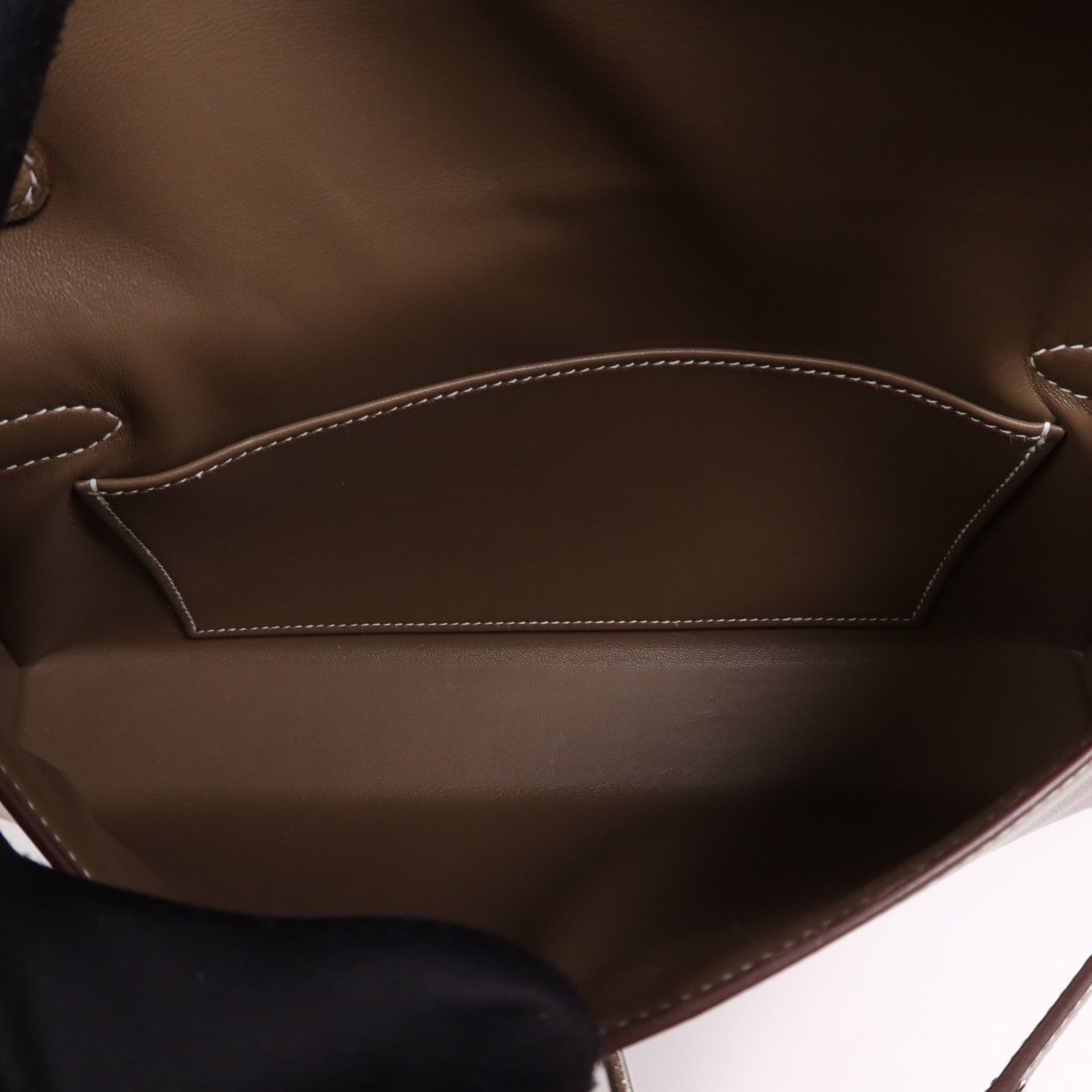 HERMES Epsom皮革Kelly Elan銀扣肩背袋