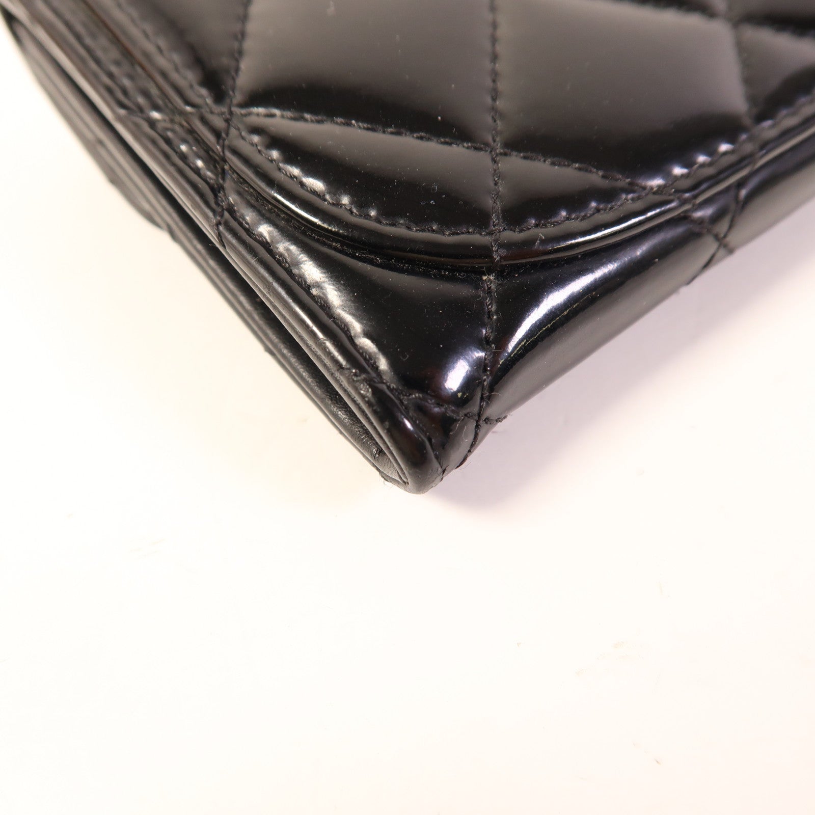 CHANEL 漆皮皮革Card Case銀扣卡片套