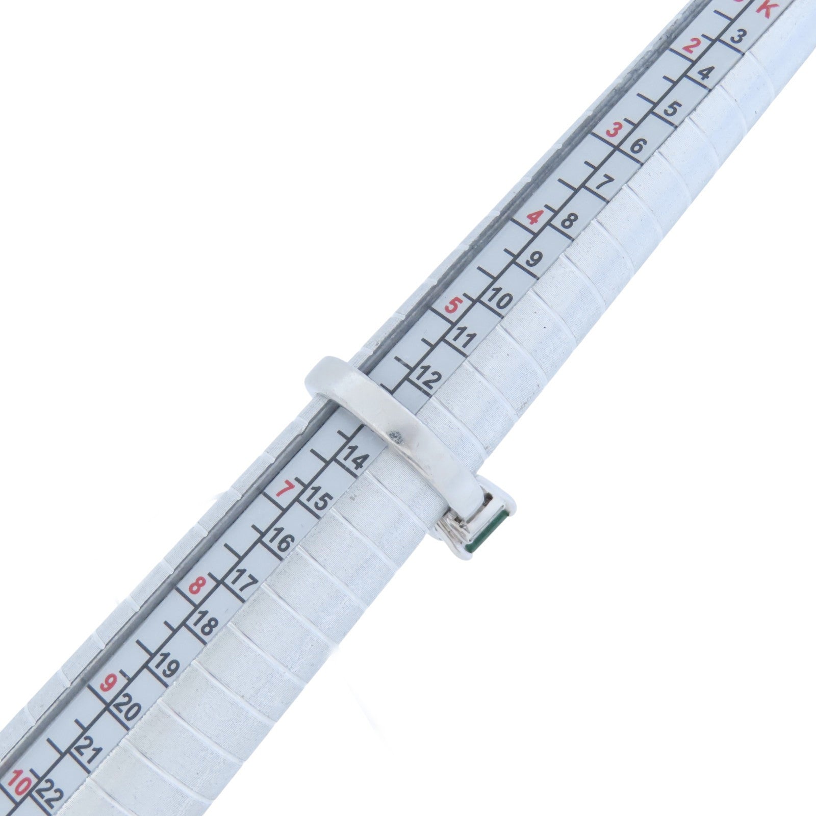 JEWELRY PT900鉑金Emerald Diamond Ring綠寶石/鑽石戒指US#6