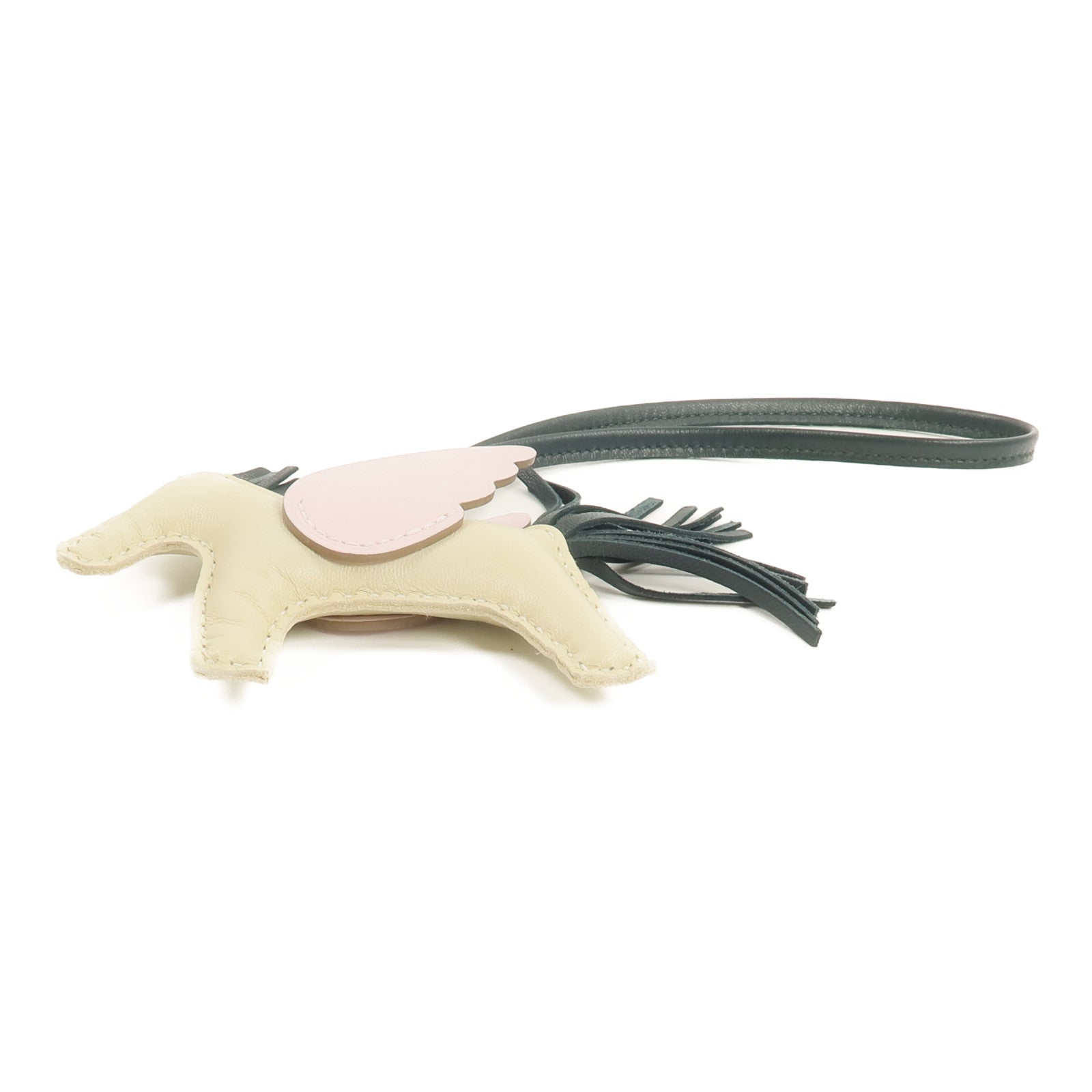 HERMES Milo/Swift皮革Rodeo Pegase PM掛飾Craie