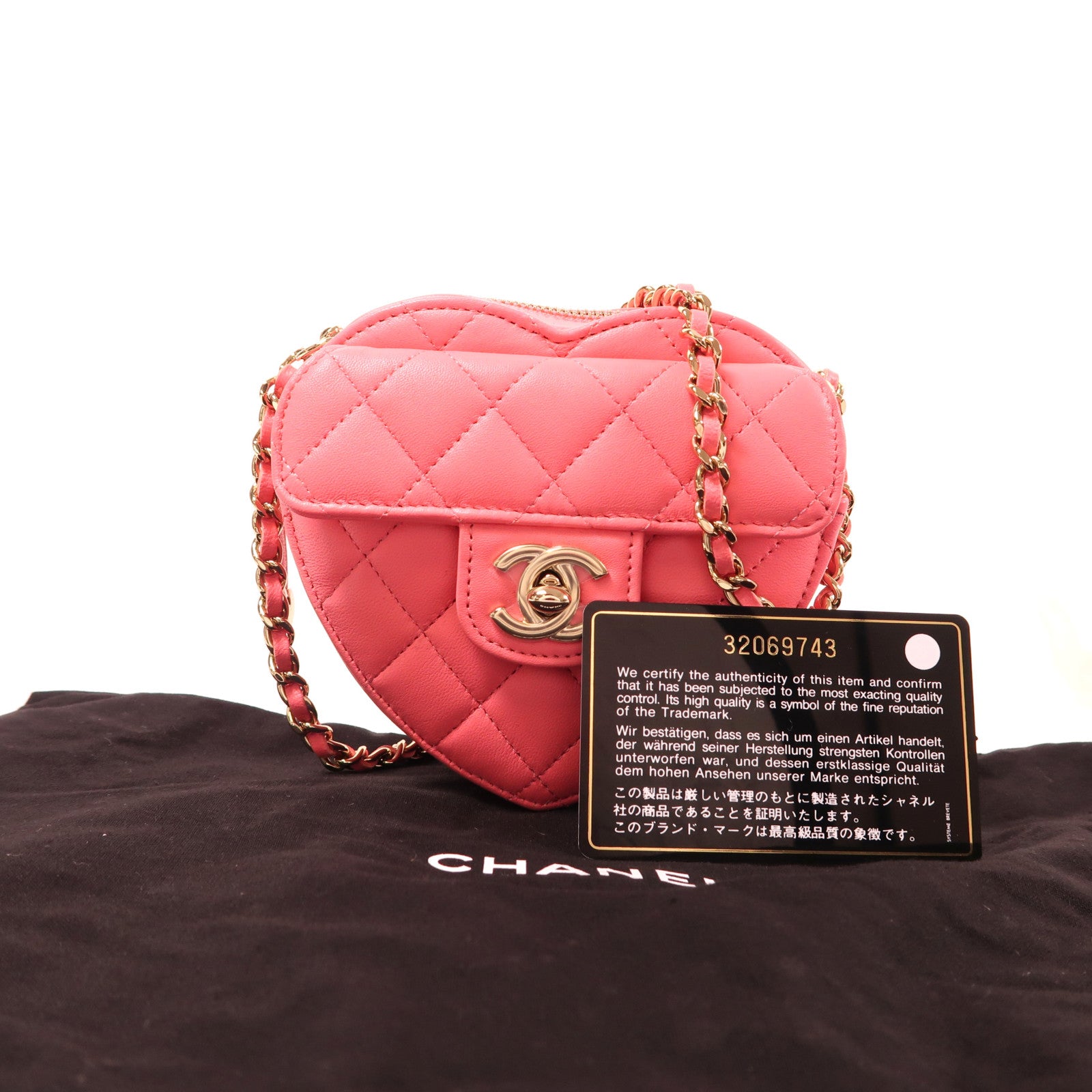 CHANEL 牛皮皮革Chain Shoulder金扣鏈帶肩背袋