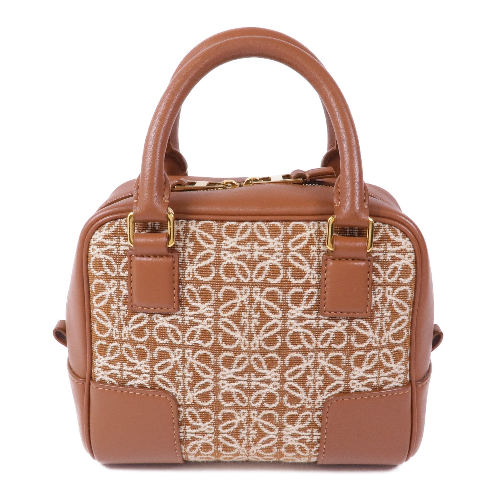 LOEWE 帆布/皮革Amazona 16金扣手挽肩背兩用袋