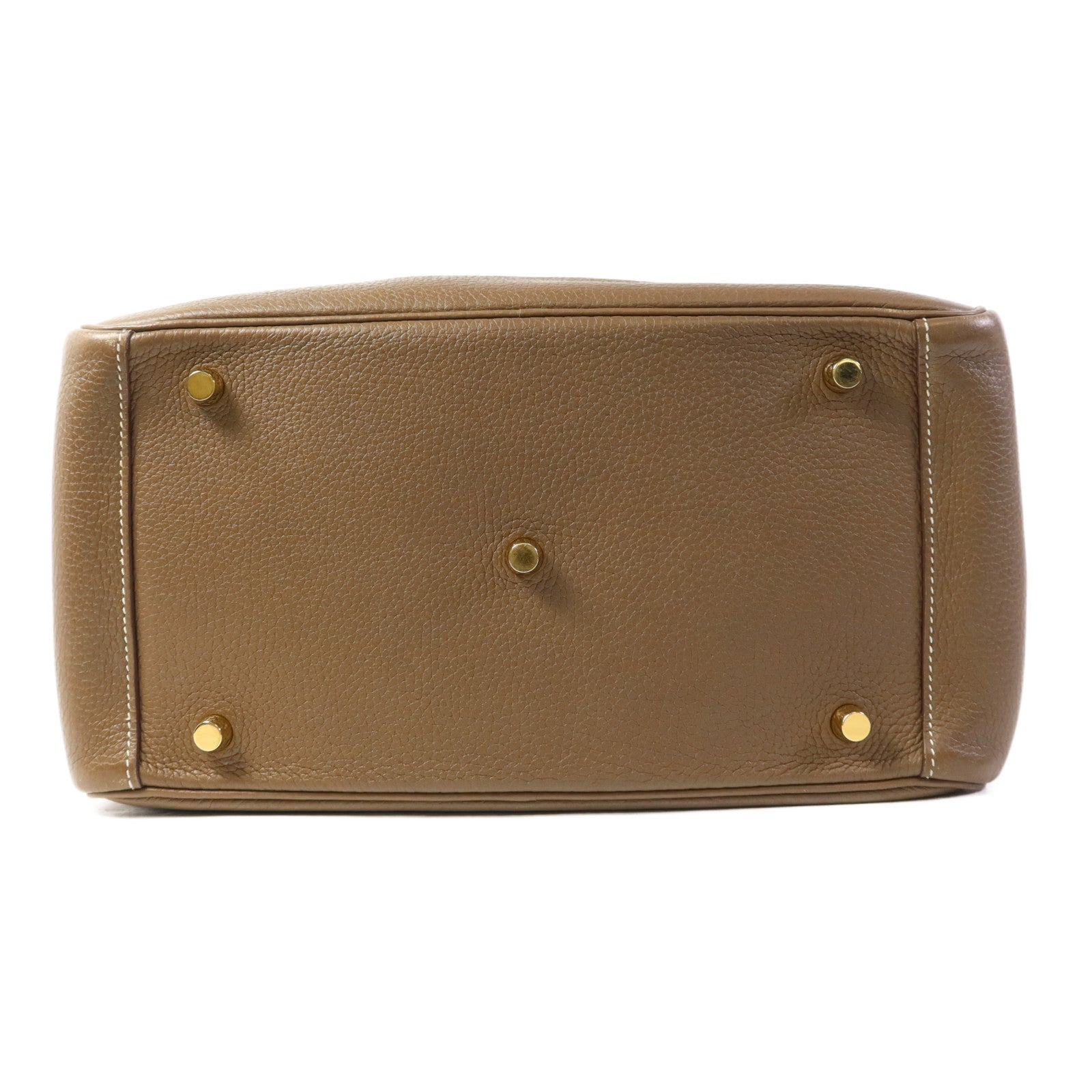 HERMES Clemence皮革Lindy 30金扣手挽肩背兩用袋Etoupe