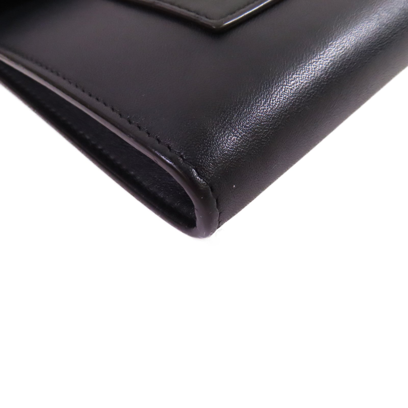 CELINE 牛皮皮革Wallet On Chain Shoulder Bag金扣鏈帶肩背袋黑色