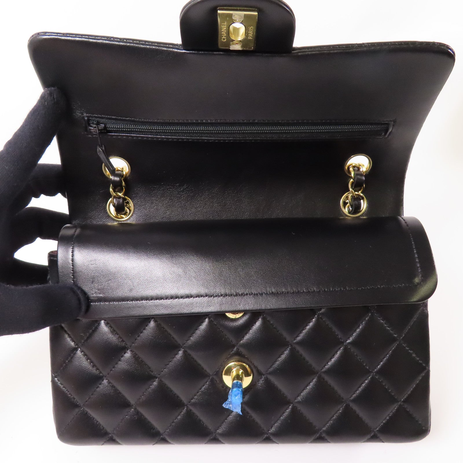 CHANEL 牛皮皮革Classic 23金扣鏈帶肩背袋