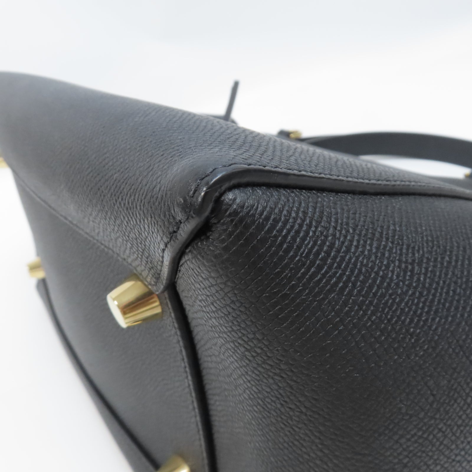 CELINE 牛皮皮革Belt Bag金扣手挽肩背兩用袋黑色