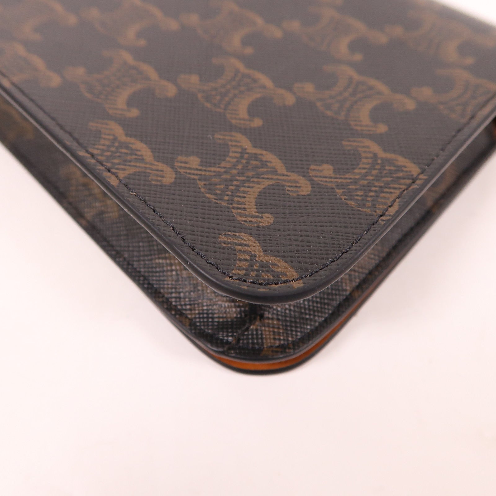 CELINE 塗層帆布Triomphe Mulipochette金扣肩背袋