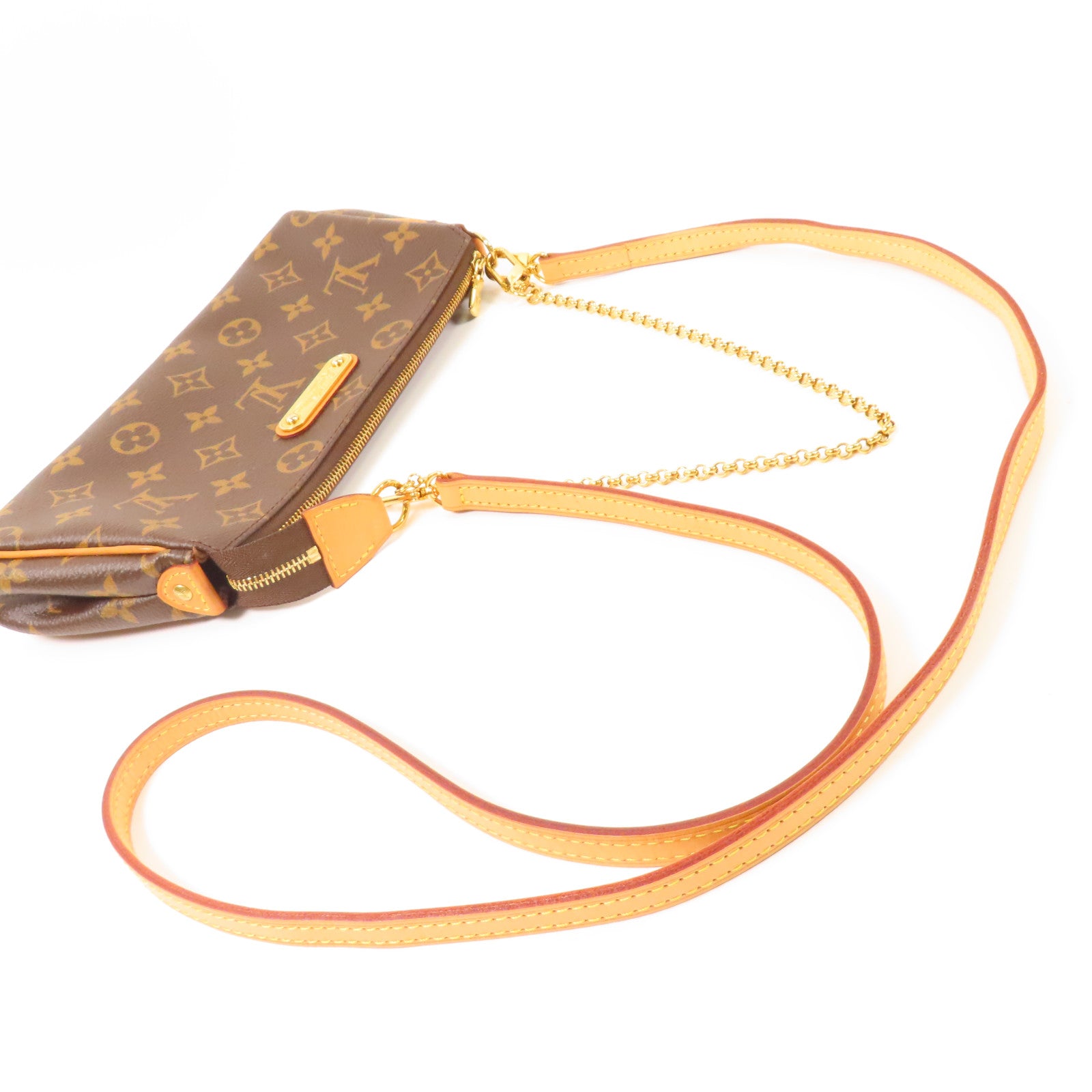 LOUIS VUITTON Monogram Eva金扣手挽肩背兩用袋棕色