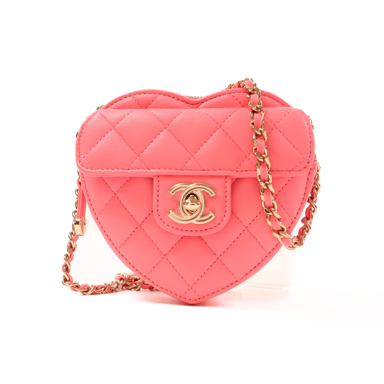 CHANEL 牛皮皮革Chain Shoulder金扣鏈帶肩背袋