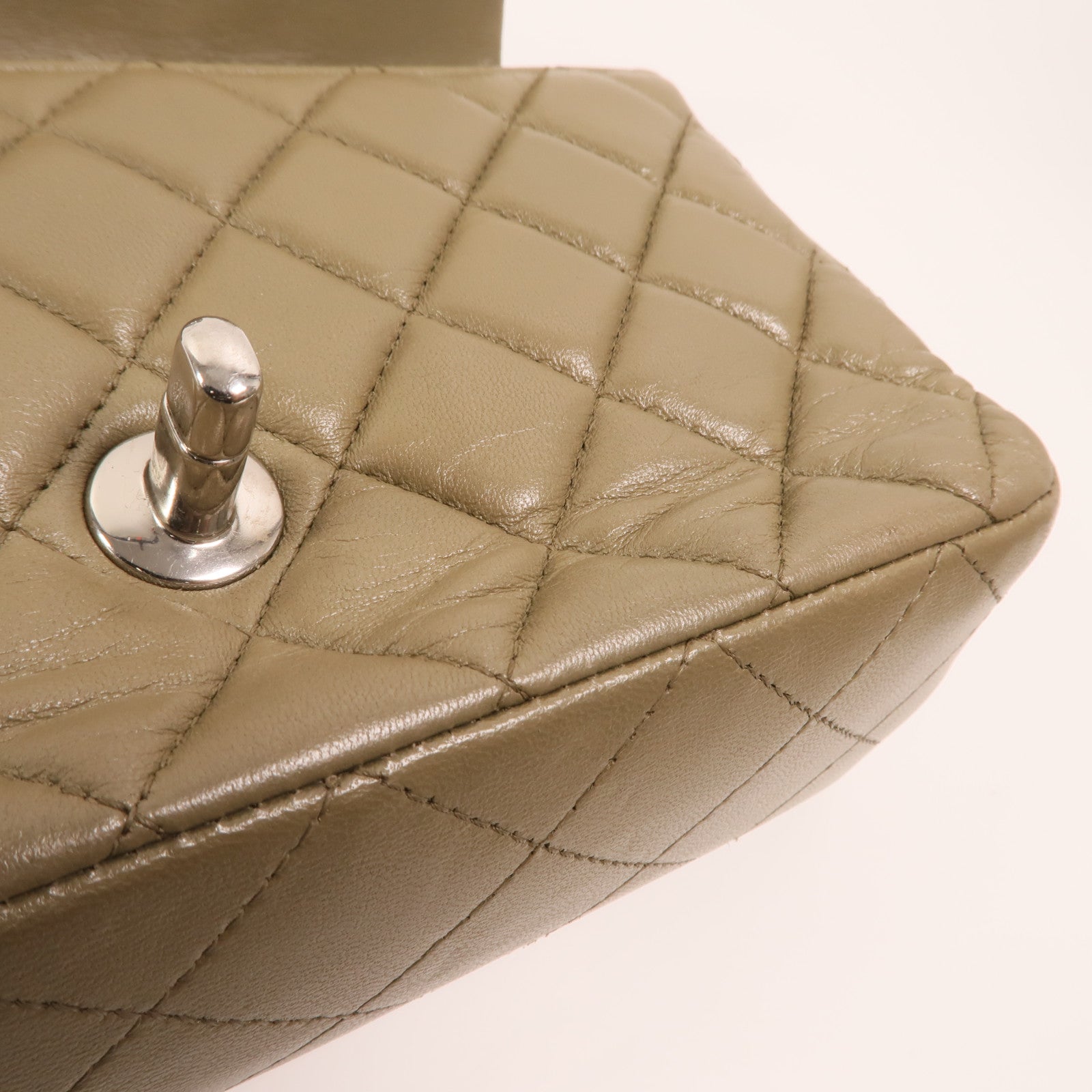 CHANEL 羊皮皮革Mini Classic 20銀扣鏈帶肩背袋