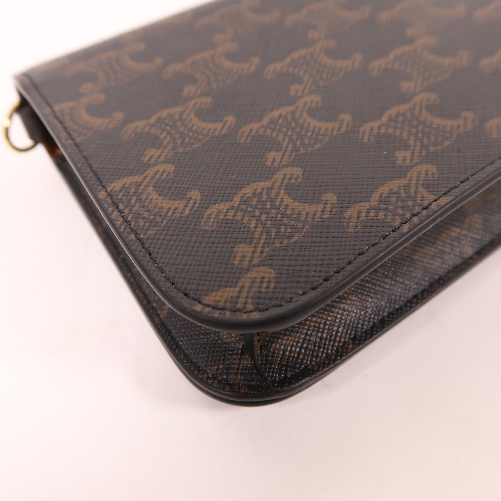 CELINE 塗層帆布Triomphe Mulipochette金扣肩背袋