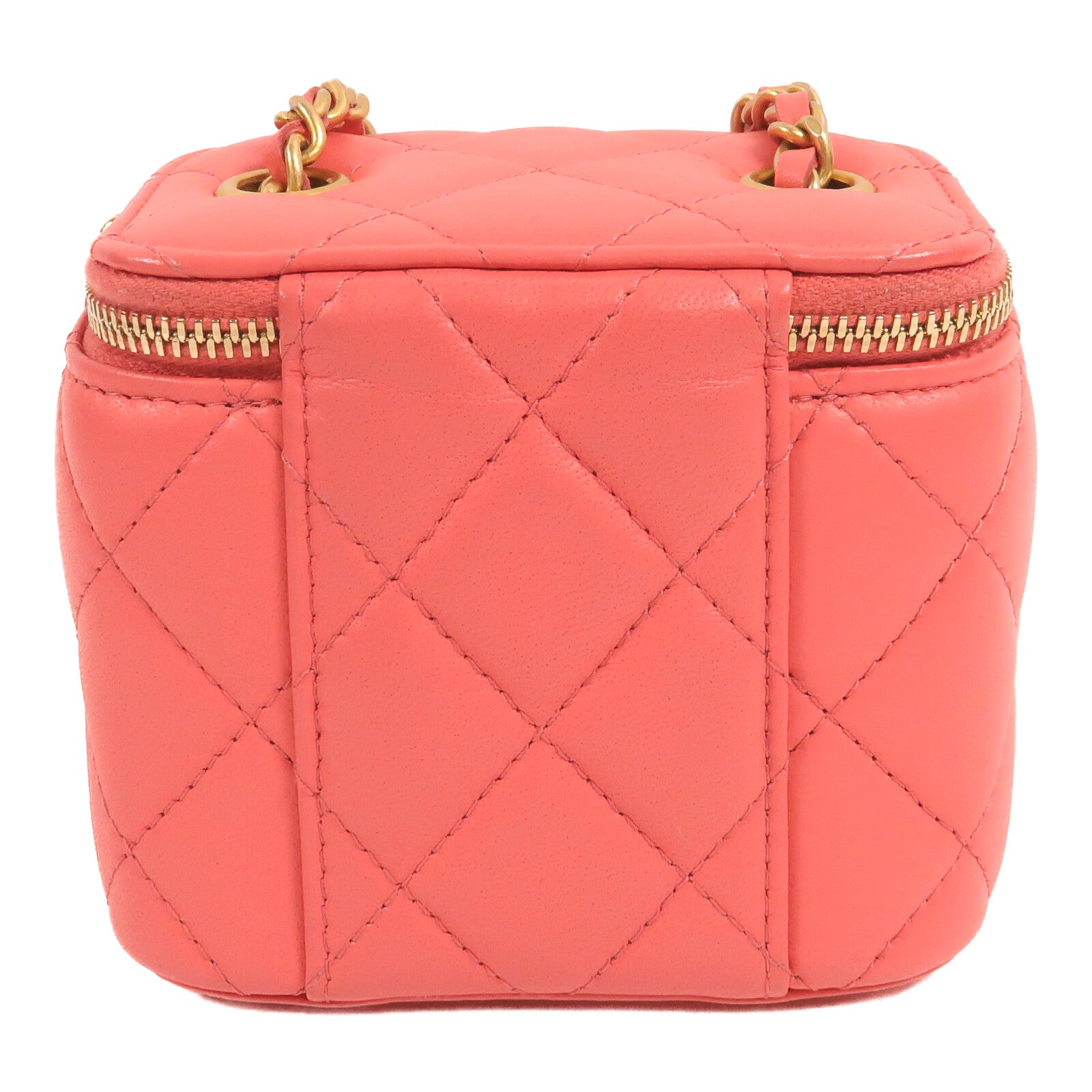 CHANEL 羊皮皮革Vanity Case Gold Ball鏈帶肩背袋