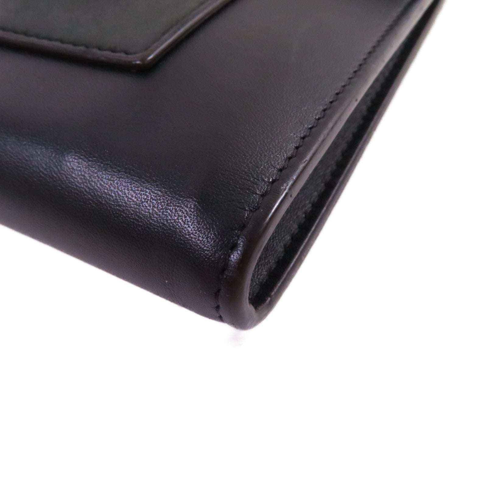 CELINE 牛皮皮革Wallet On Chain Shoulder Bag金扣鏈帶肩背袋黑色