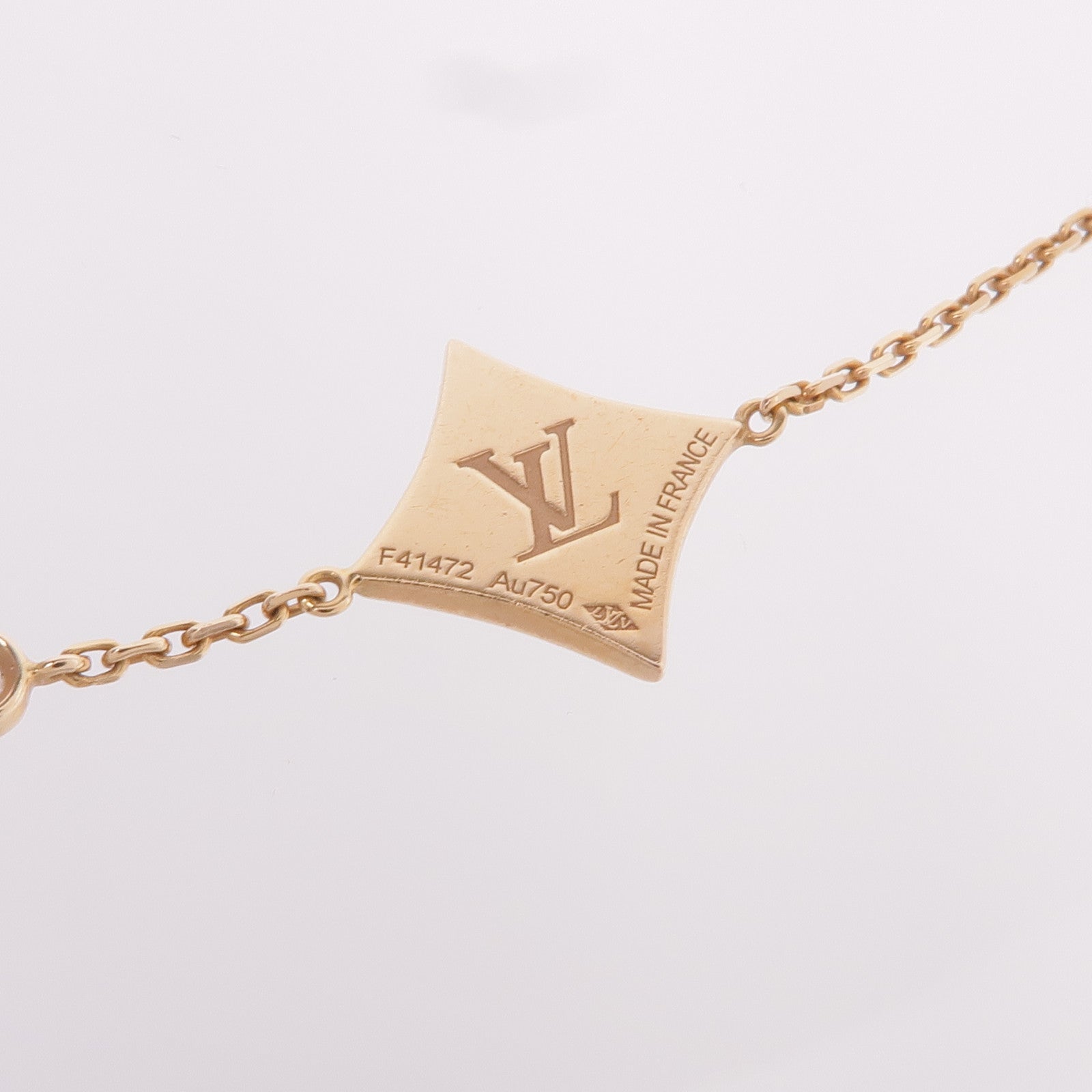 LOUIS VUITTON 18K玫瑰金Colour Blossom BB Star珍珠母貝/鑽石手鏈
