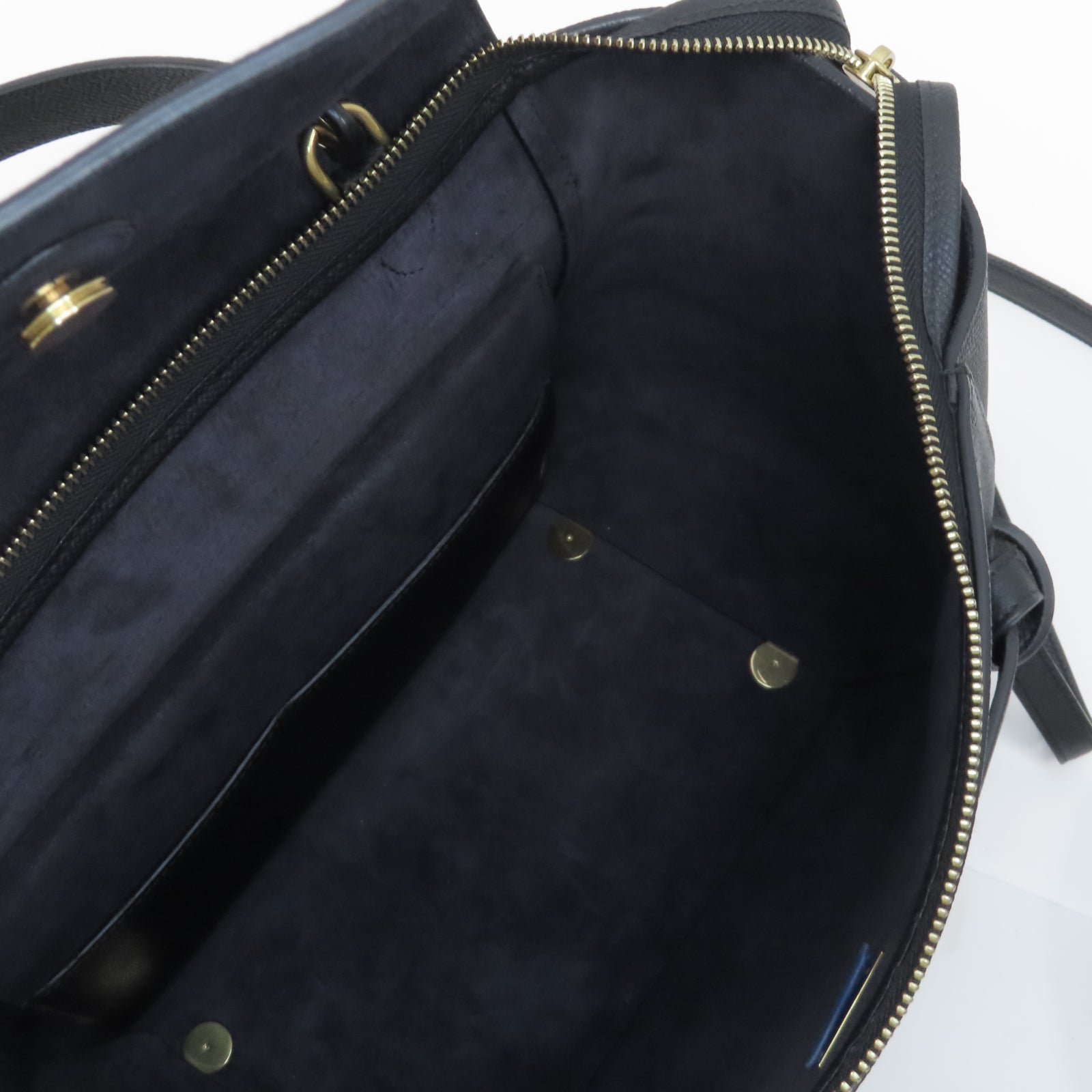 CELINE 牛皮皮革Belt Bag金扣手挽肩背兩用袋黑色