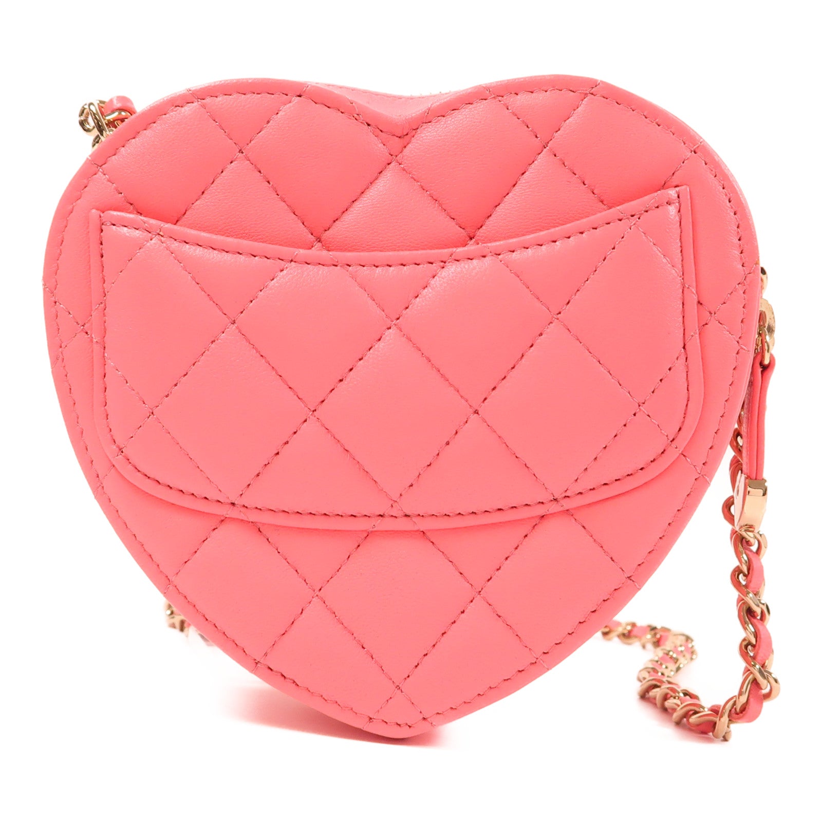CHANEL 牛皮皮革Chain Shoulder金扣鏈帶肩背袋