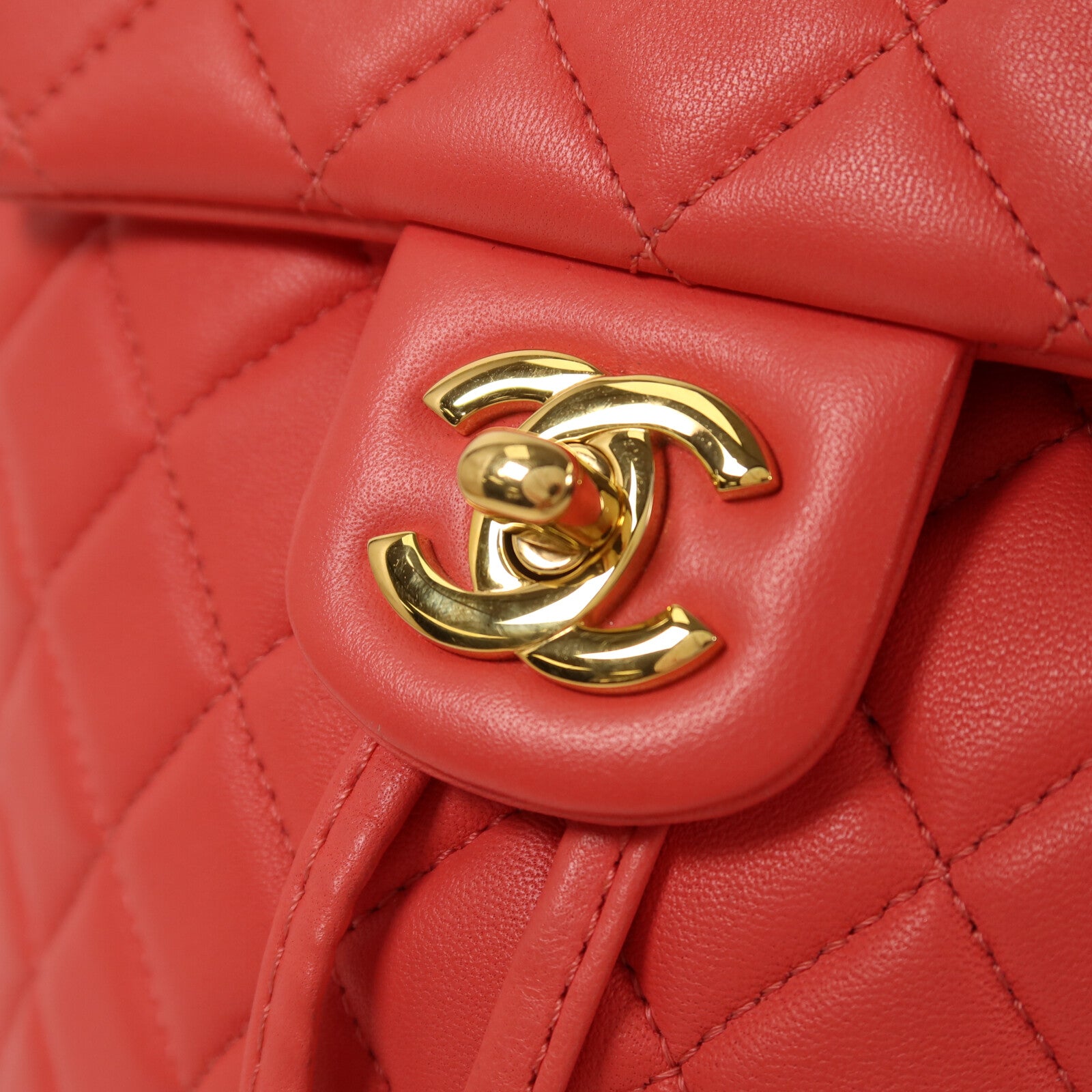 CHANEL 羊皮皮革Backpack金扣鏈帶背包