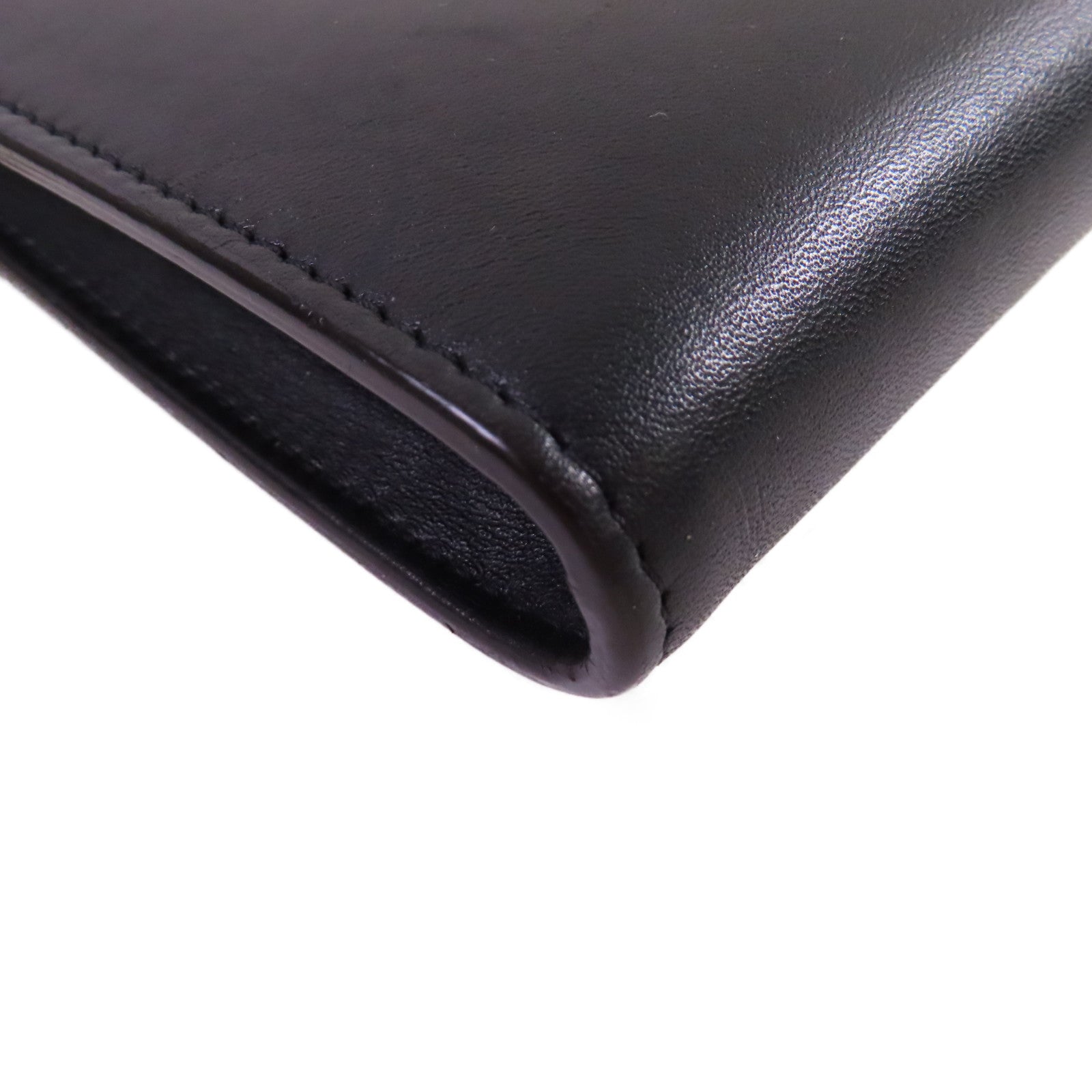 CELINE 牛皮皮革Wallet On Chain Shoulder Bag金扣鏈帶肩背袋黑色