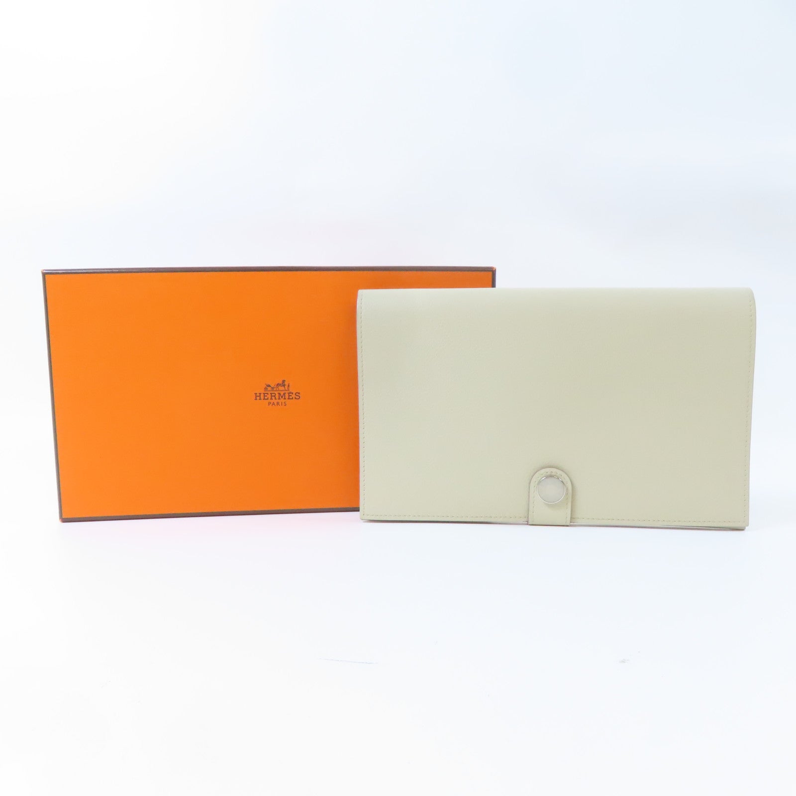 HERMES 【激減優惠】Evercolor皮革R.M.S Toutenmain Wallet銀扣錢包Beton灰色