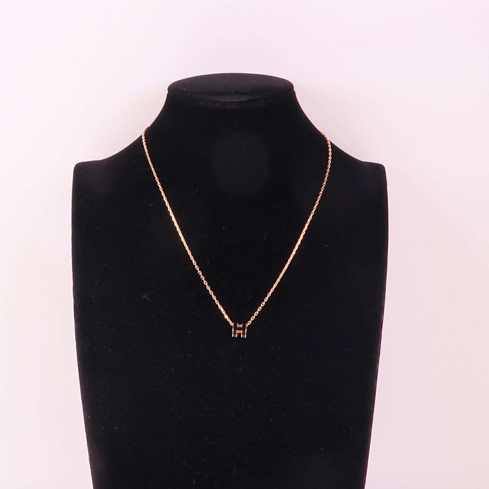 HERMES 金屬Mini Pop H Necklace項鍊Noir