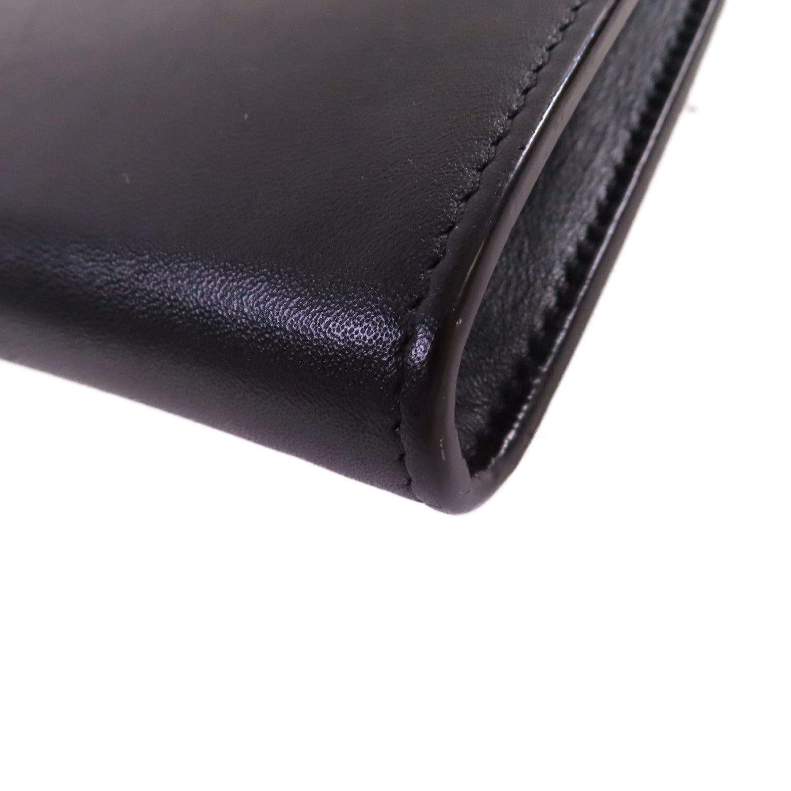 CELINE 牛皮皮革Wallet On Chain Shoulder Bag金扣鏈帶肩背袋黑色