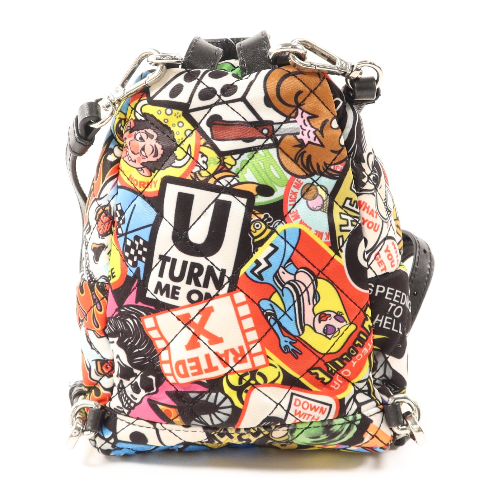 MOSCHINO 尼龍Backpack銀扣背包