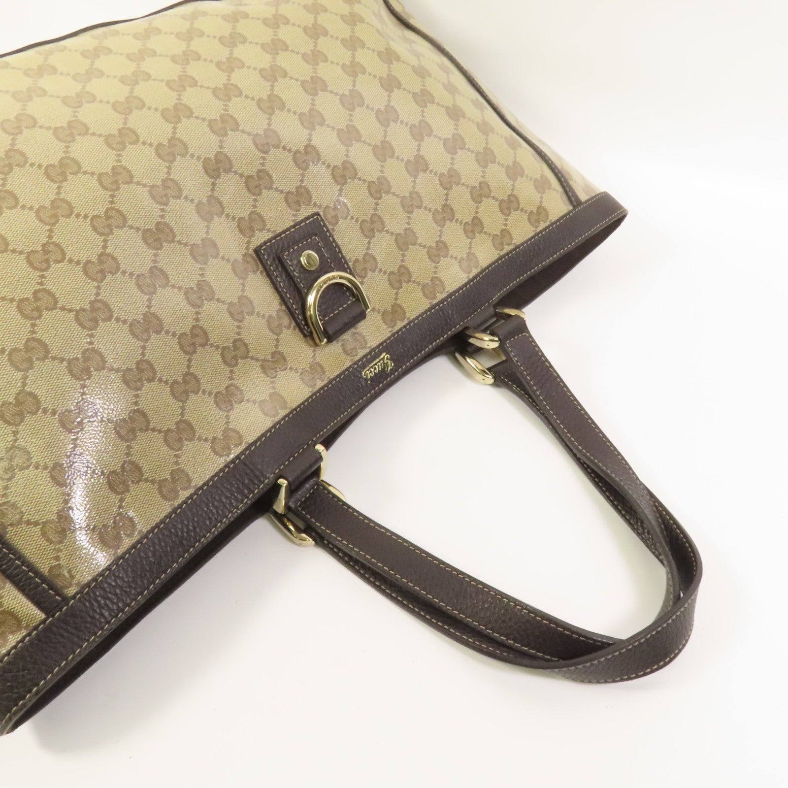 GUCCI 塗層帆布Tote Bag金扣手挽袋