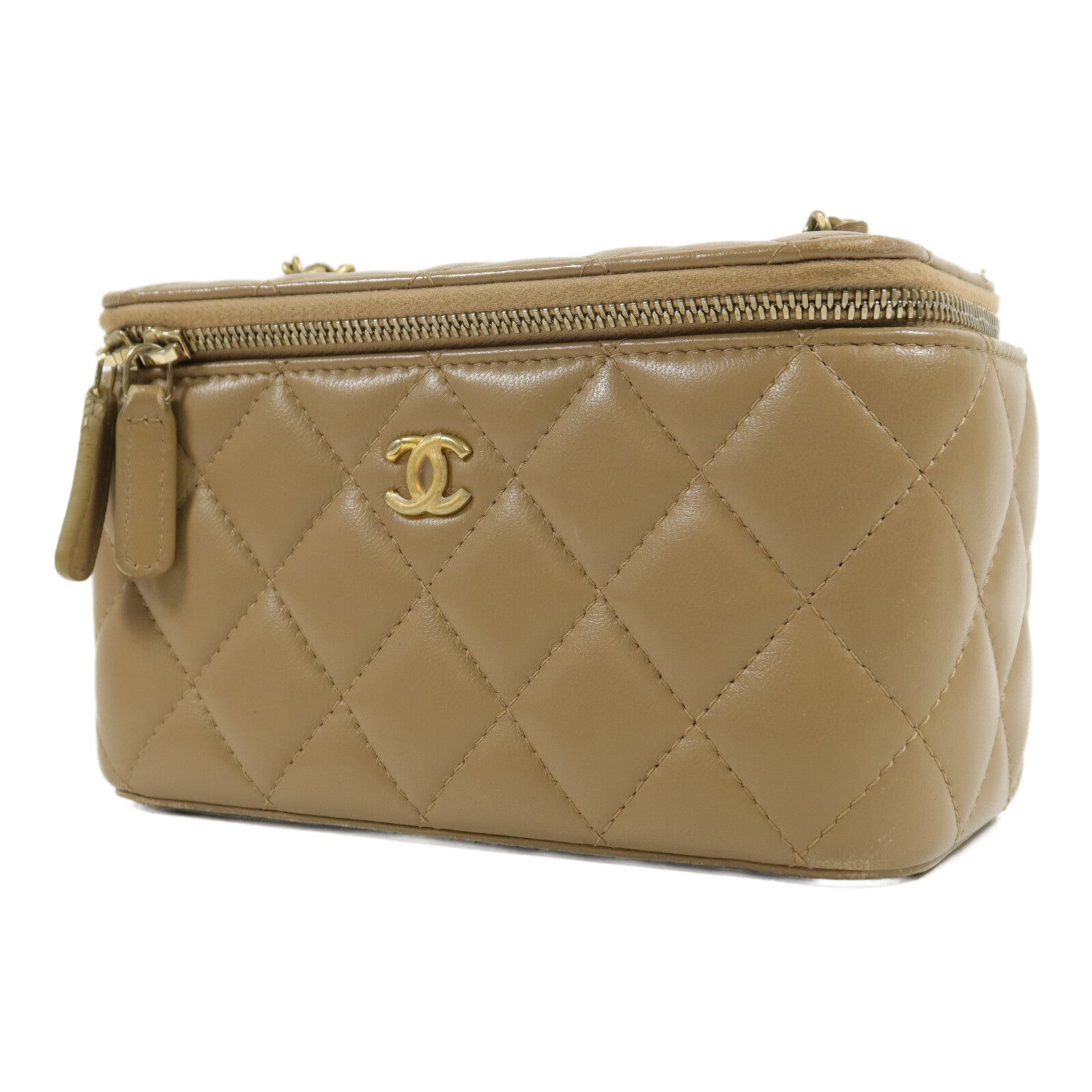 CHANEL 羊皮皮革Vanity Case鏈帶肩背袋