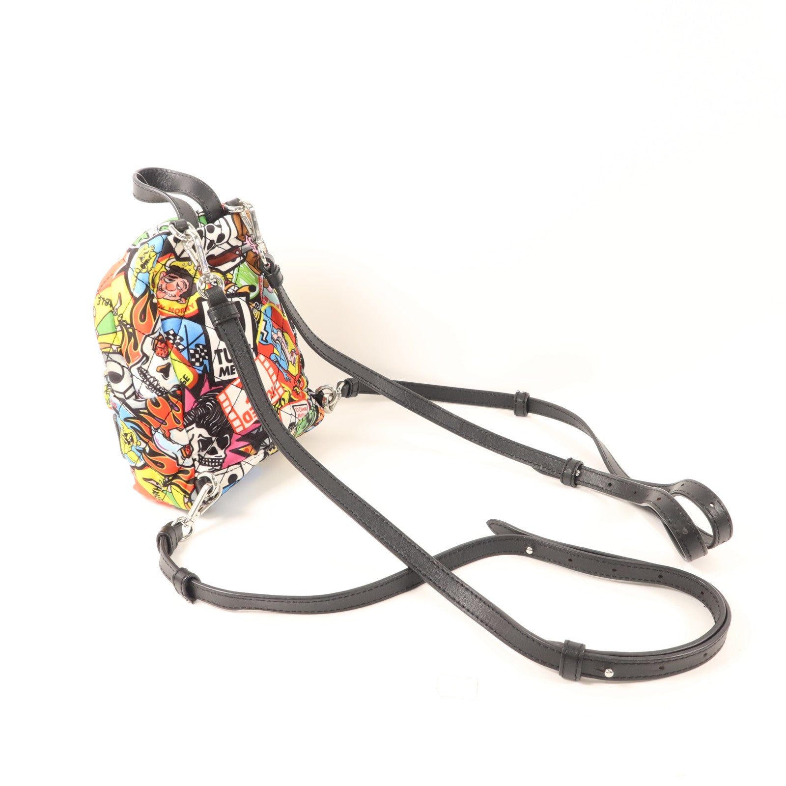 MOSCHINO 尼龍Backpack銀扣背包