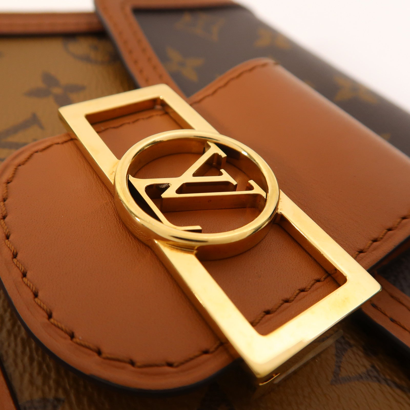 LOUIS VUITTON 【激減優惠】Monogram Reverse Mini Dauphine金扣肩背袋