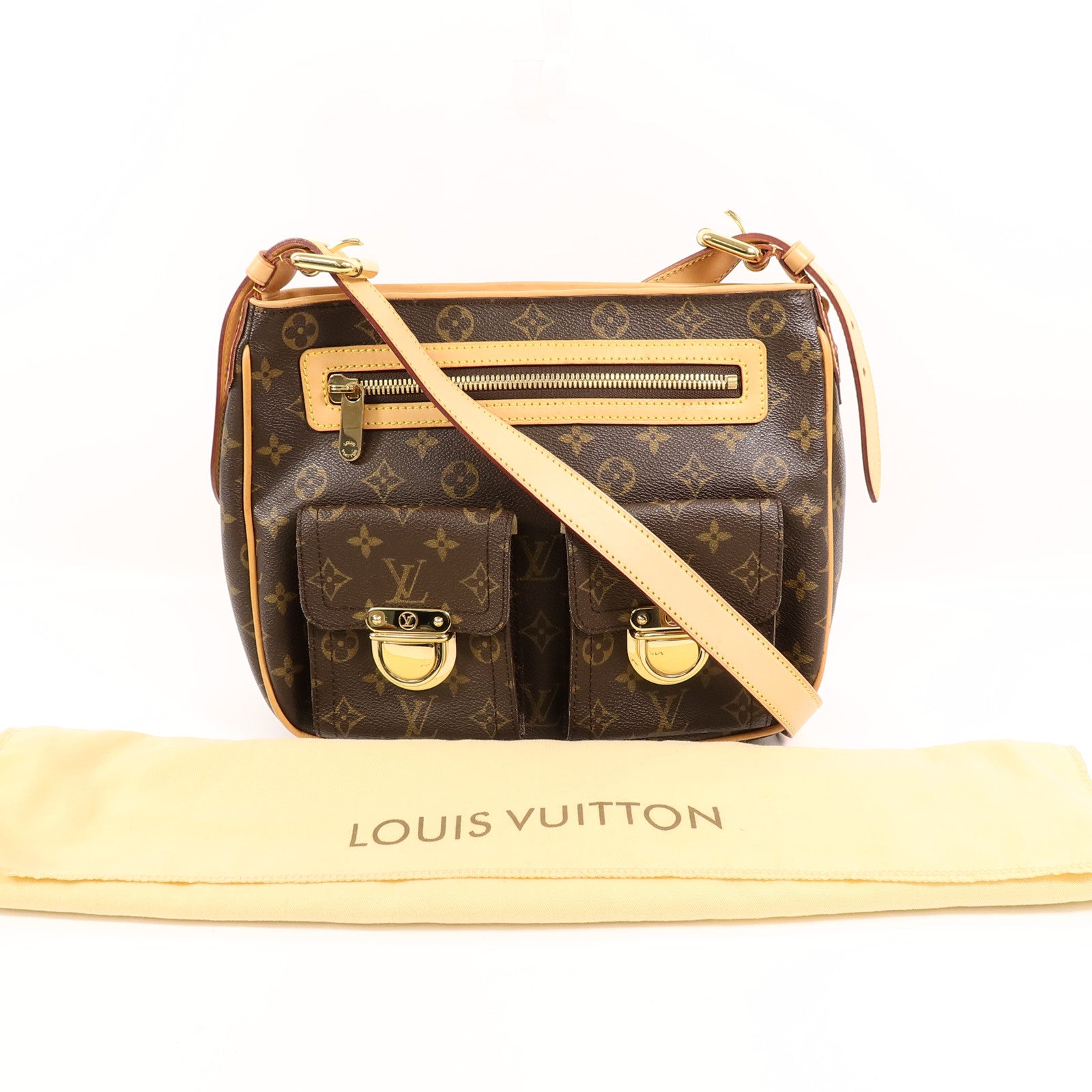LOUIS VUITTON Monogram Hudson GM金扣肩背袋