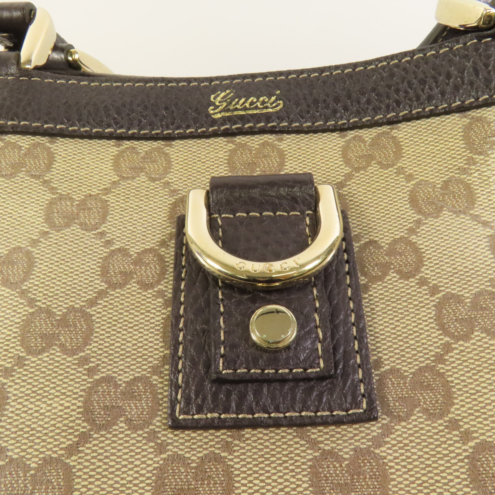 GUCCI 塗層帆布Tote Bag金扣手挽袋
