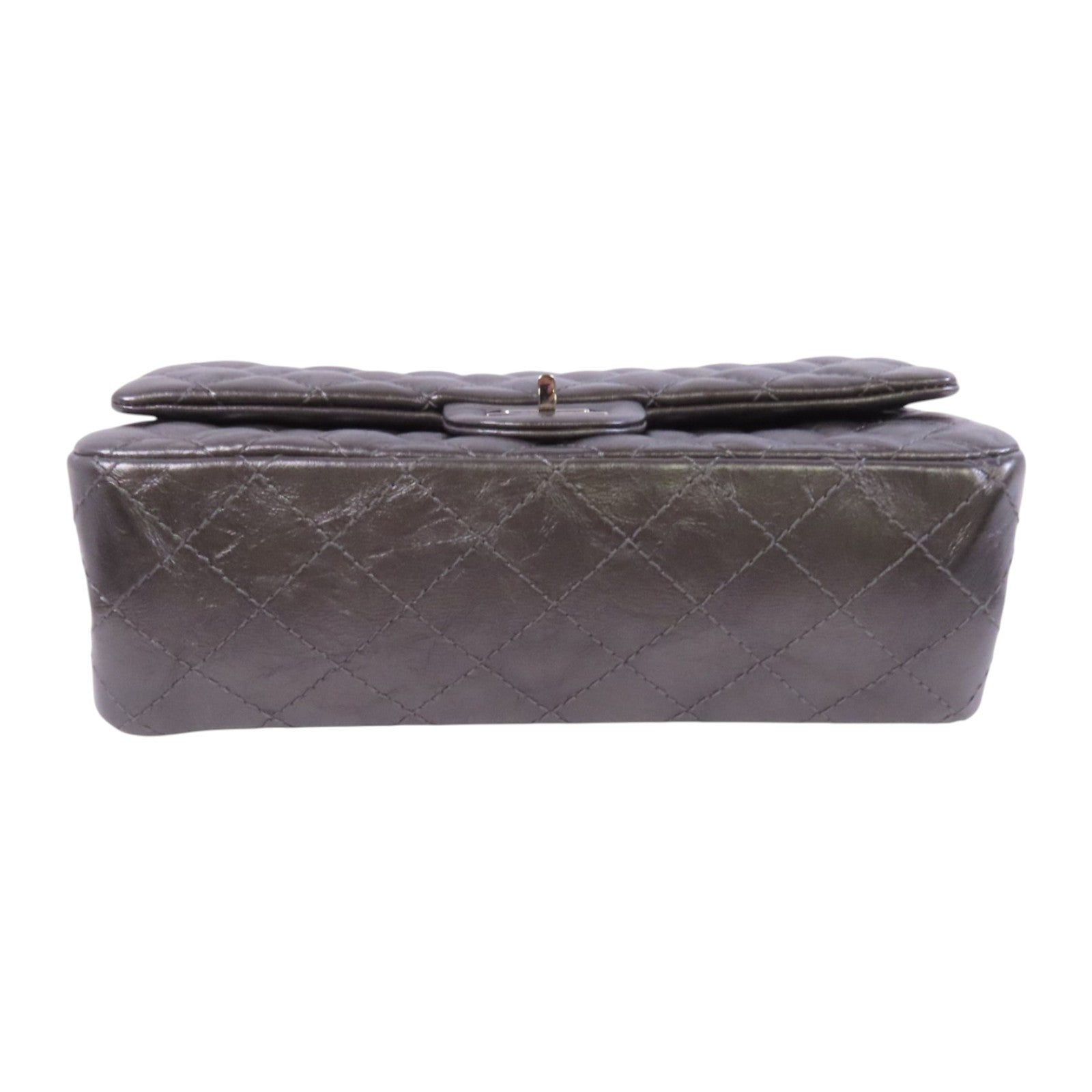 CHANEL 牛皮皮革2.55 24cm銀扣鏈帶肩背袋